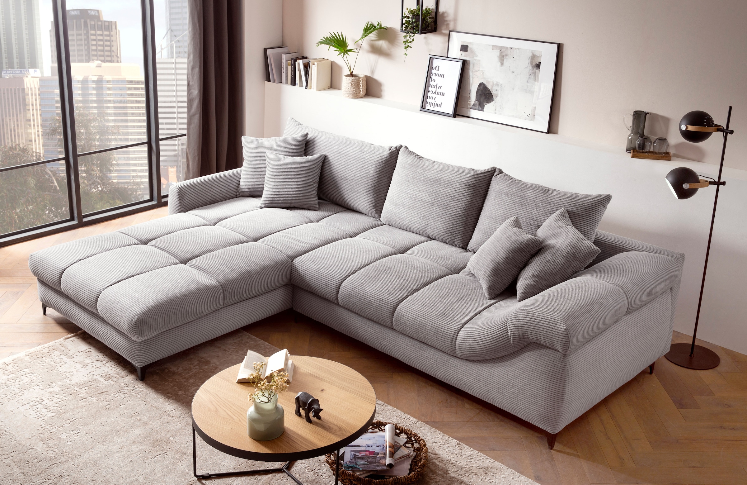Mr. Couch Ecksofa »Ronaldo, L-Form, wahlweise mit Kaltschaum«, mit Kaltschaum, bis 140 kg pro Sitzplatz belastbar