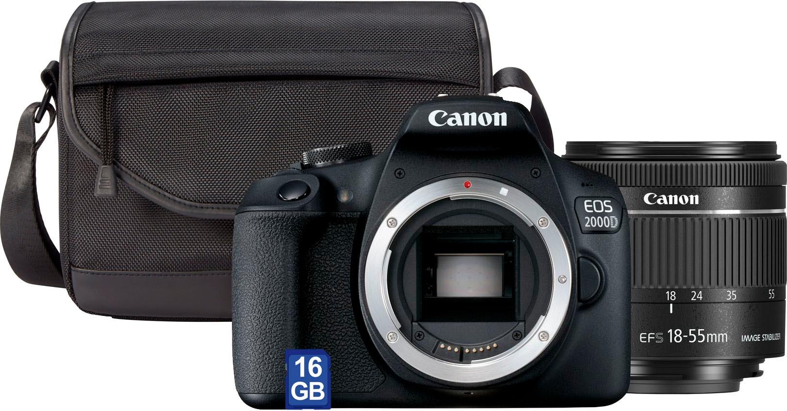 Canon Spiegelreflexkamera »EOS 2000D Kit«, EF-S 18-55 IS II, 24,1 MP, NFC-WLAN (Wi-Fi), inkl. EF-S 18-55 IS II Objektiv