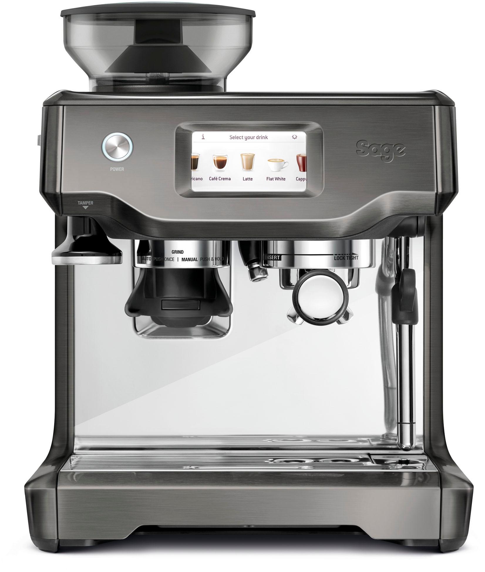 Espressomaschine »SES880BST the Barista Touch Black Stainless Steel«, Siebträger