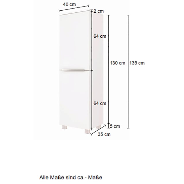 Breite HELD »Matera«, hochwertigen mit MÖBEL cm, MDF- 40 Midischrank matten bei OTTO kaufen Fronten