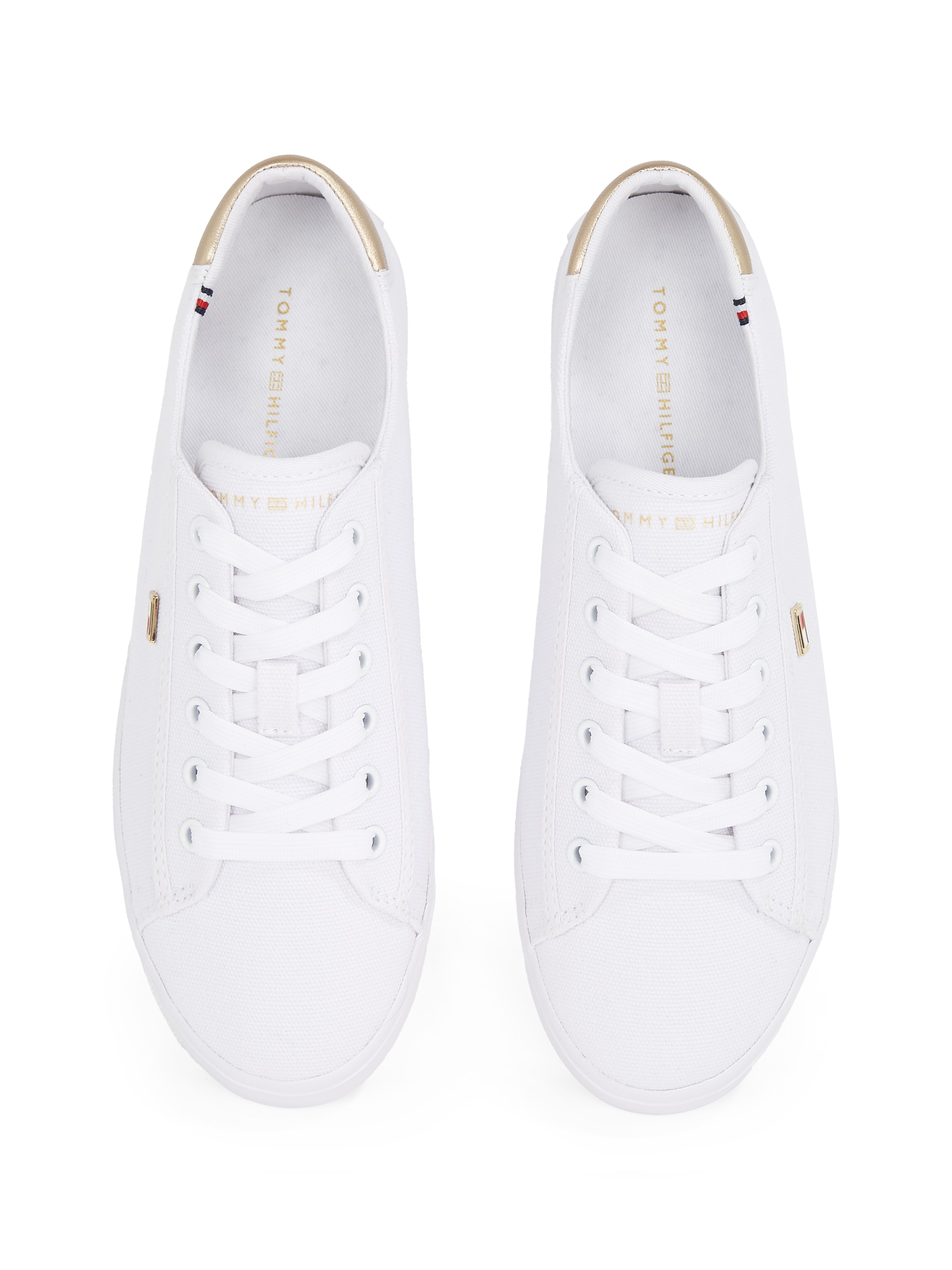 Tommy Hilfiger Plateausneaker »VULC CANVAS LACE UP SNEAKER«, Freizeitschuh, Halbschuh, Schnürschuh, in schmaler Form