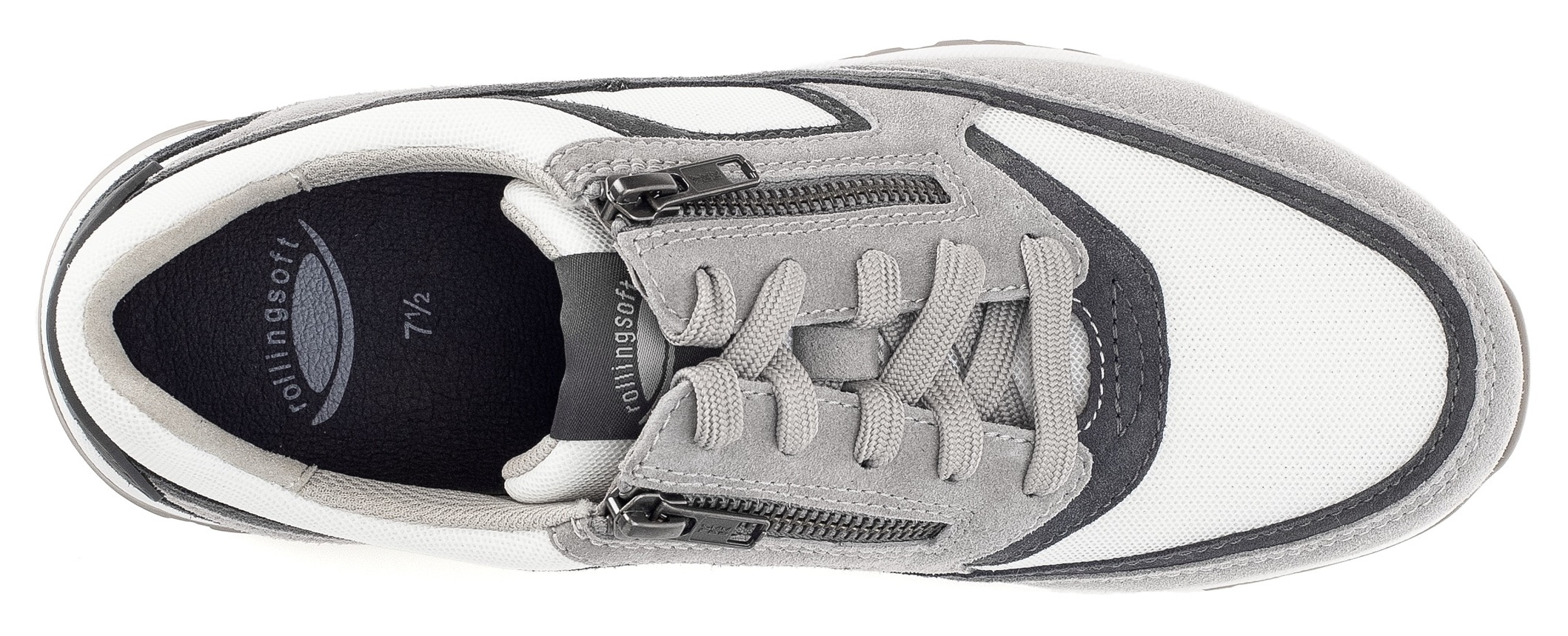Gabor Rollingsoft Keilsneaker, Schnürschuh, Halbschuh, Freizeitschuh, Außenreißverschluss, G-Weite