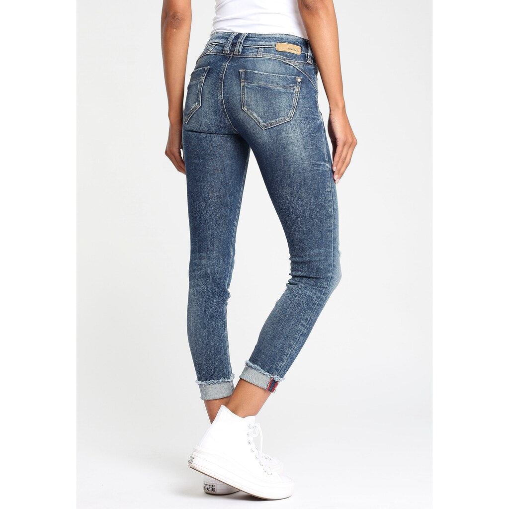 GANG Ankle-Jeans »"NENA CROPPED"«, mit leicht ausgefransten Aufschlag am Beinabschluss