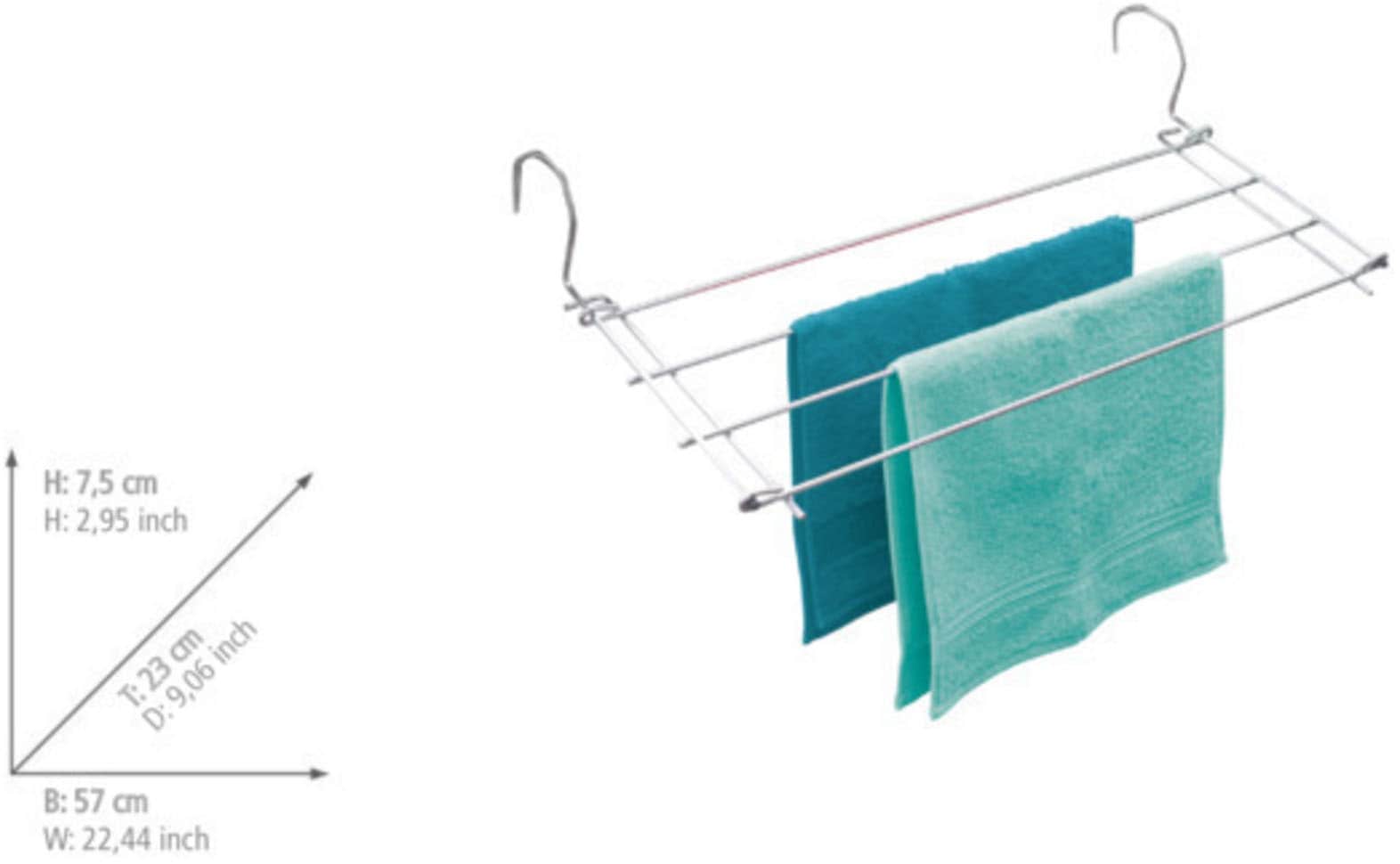 WENKO Heizkörper-Wäschetrockner »Modell chrom« zusätzlicher Trockenplatz im Haushalt, 2,40 m Trockenlänge