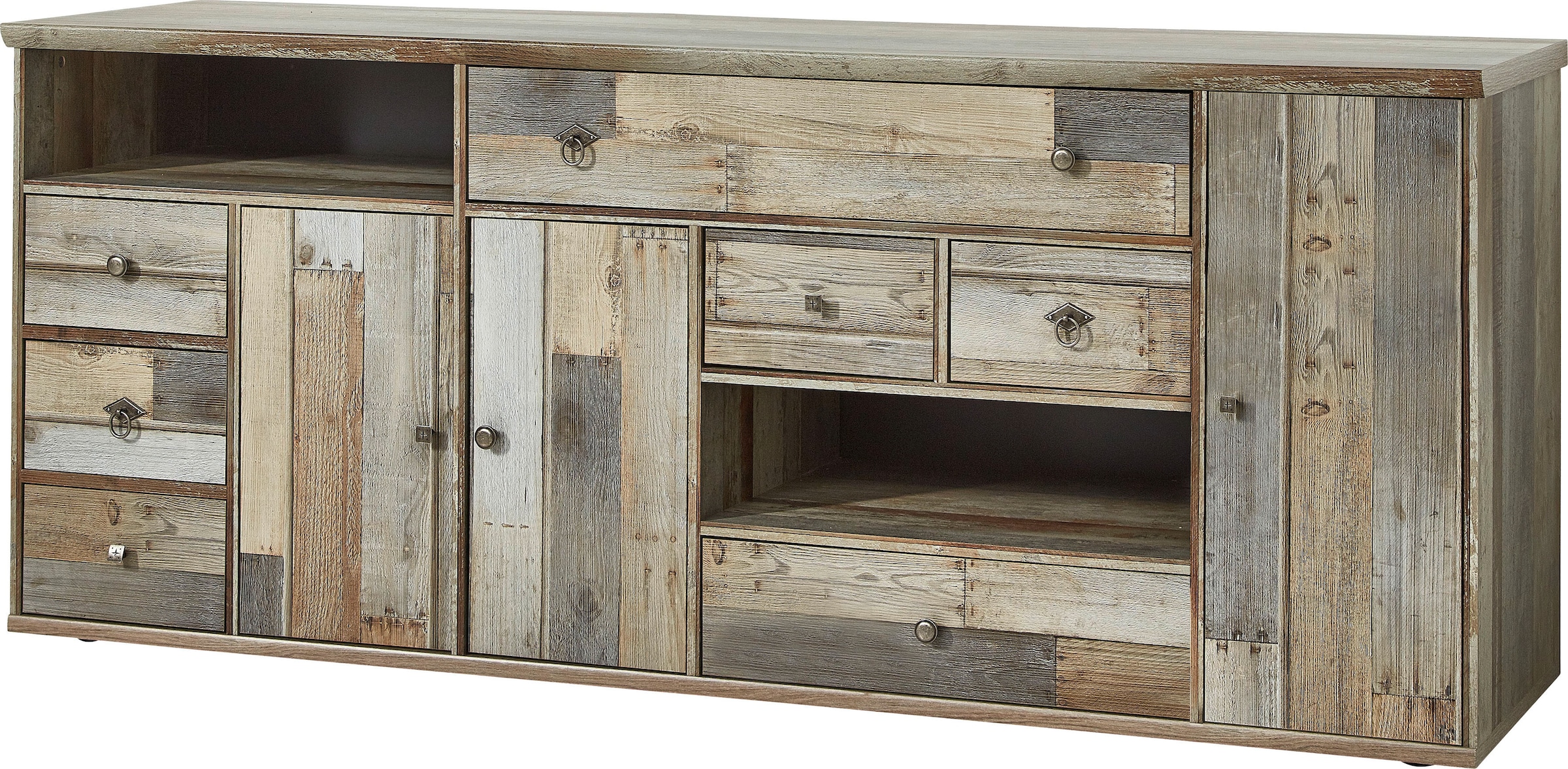 Sideboard »BONANZA«, (1 St.), 3 Holztüren, 7 Schubladen, 9 Fächer, Softclose, ABS...