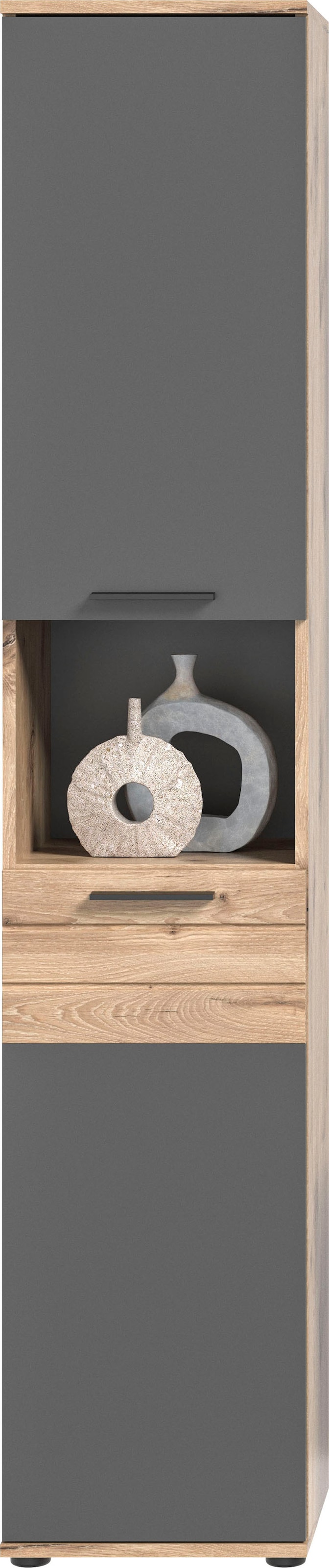 INOSIGN Hochschrank »Riga, Breite 37 cm, 2 Türen (Türanschlag wechselbar), 1 offenes Fach«, Standschrank, Badmöbel, Badschrank, Schrank, Bad, Badezimmer
