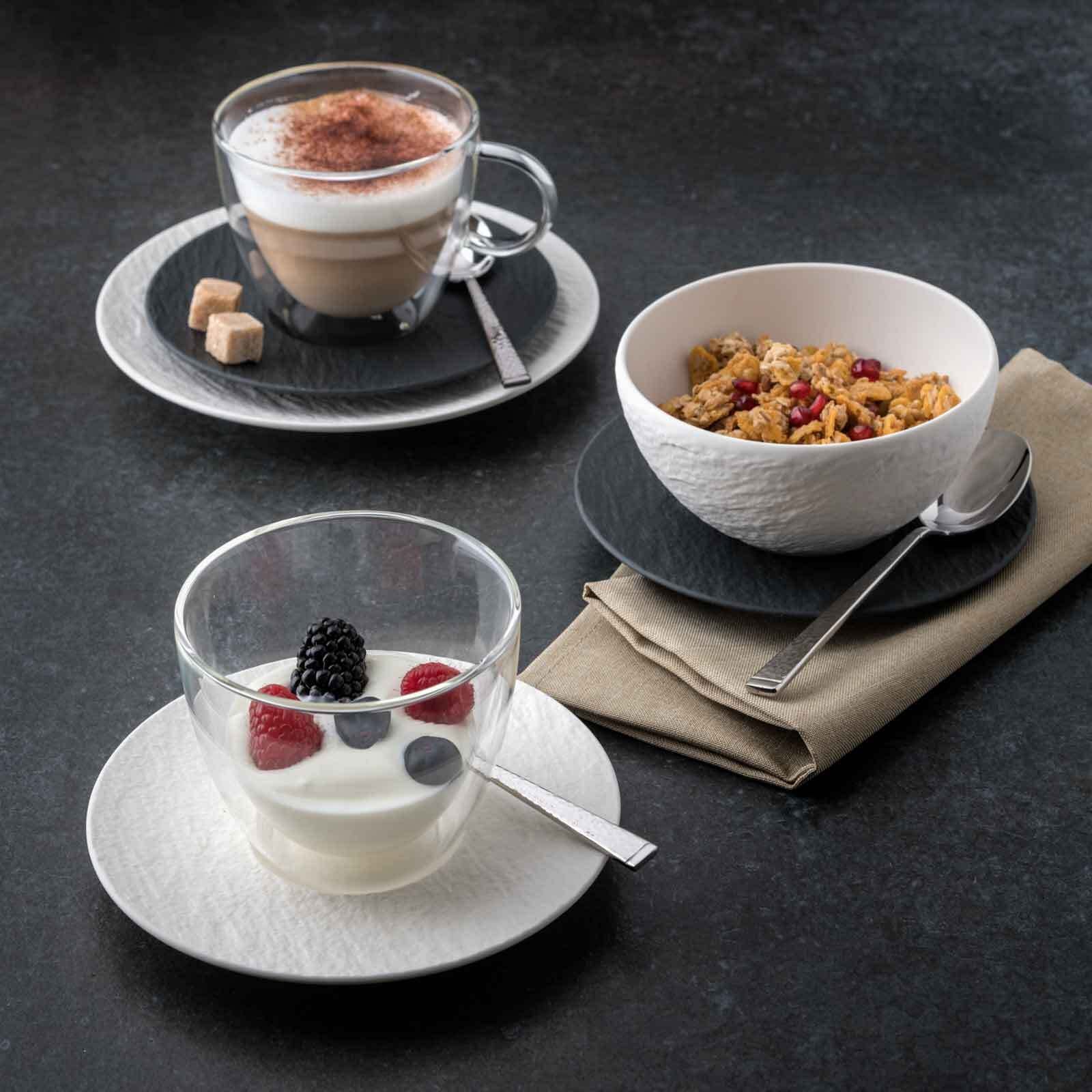 Villeroy & Boch Thermoglas »Kaffeeglas mit Untertasse Manufacture Rock Glow 250 ml transparent«