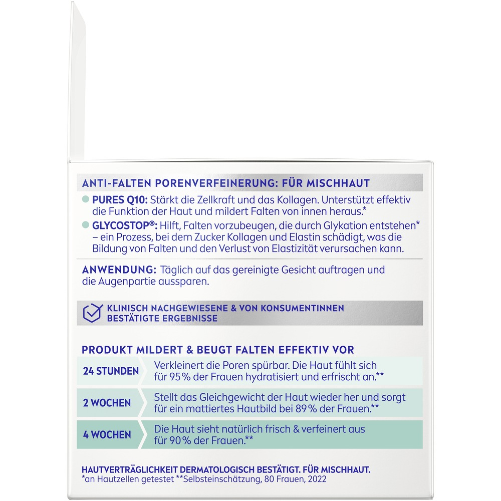 Nivea Tagescreme »Q10 ANTI-FALTEN PORENVERFEINERUNG TAGESPFLEGE LSF 15« reduziert Falten und strafft die Haut fühlbar