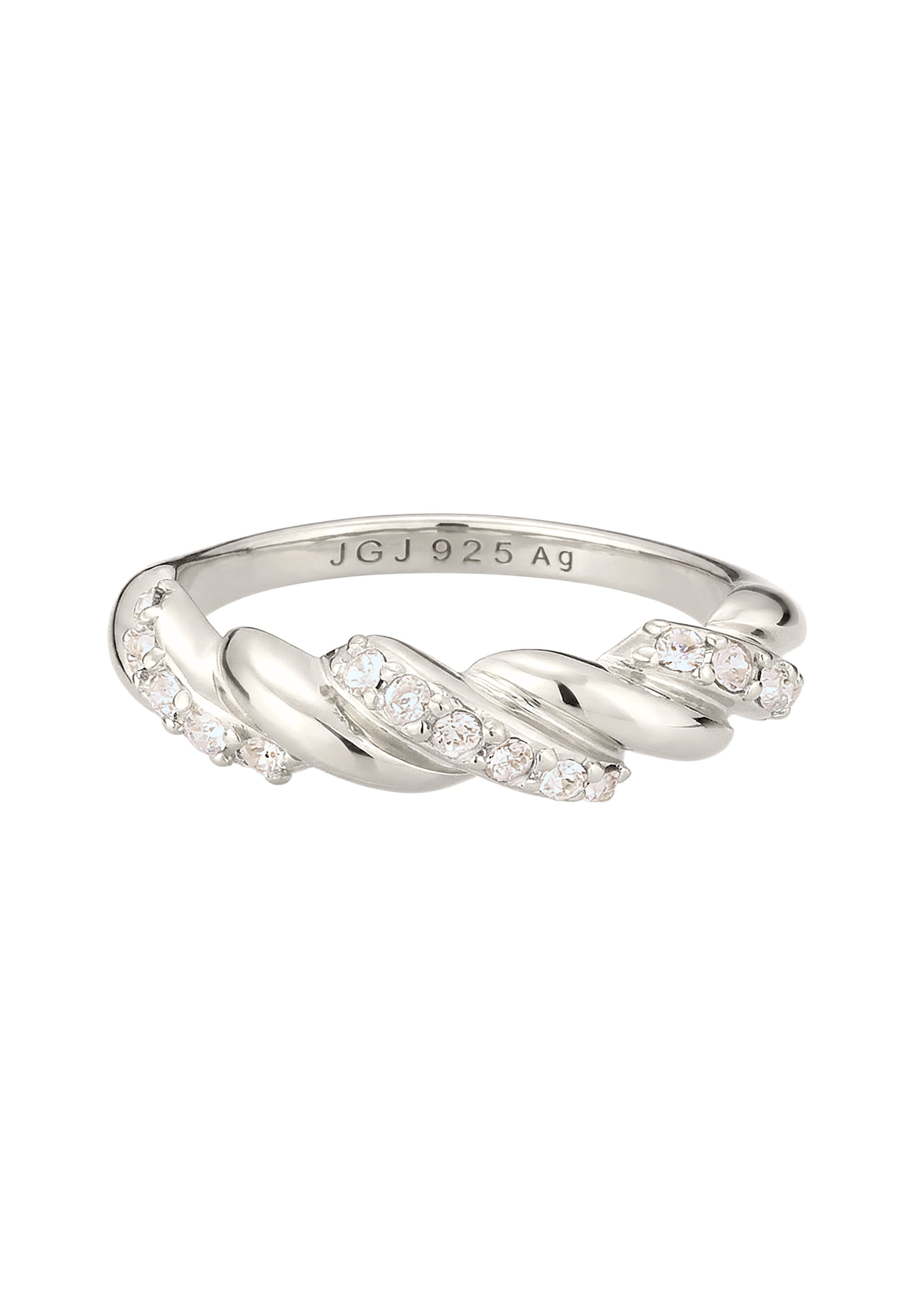 Elli Silberring »Ring Twisted Look mit Kristallen von Swarovski® 925 Sterling Silber«