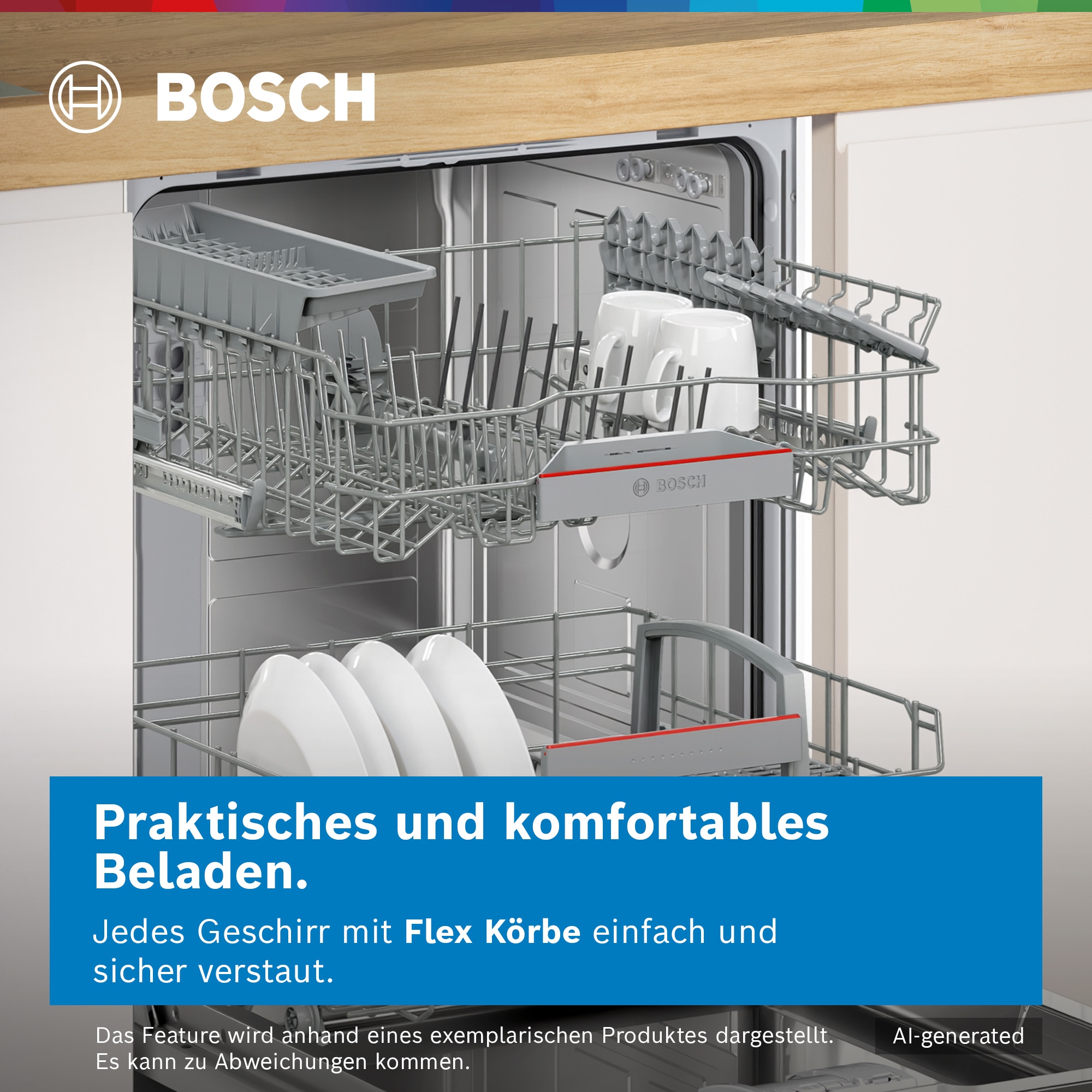 BOSCH vollintegrierbarer Geschirrspüler XXL, Serie 4 »SBV4ECX28E« 14 Maßgedecke Automatische Türöffnung für Effizienz, flexible Körbe & Schubladen