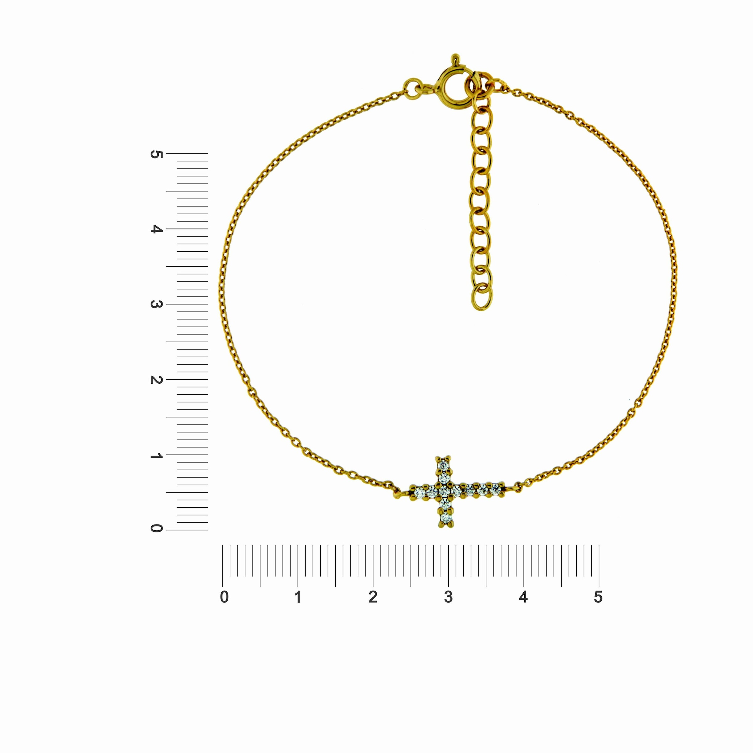 Smart Jewel Armband »Armband Mittelteil Kreuz, Zirkonia Steine, Silber 925«