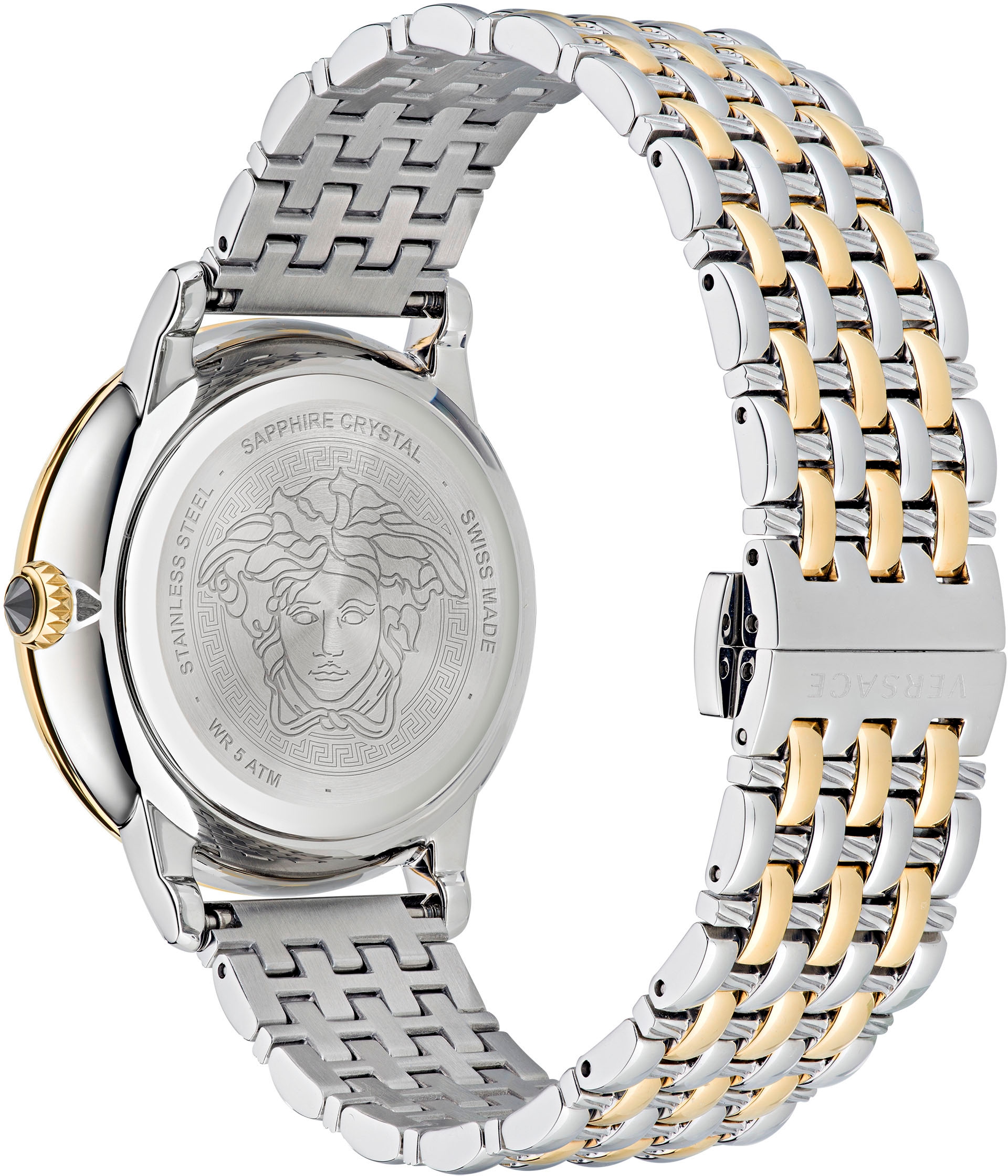 Versace Quarzuhr »MEDUSA ALCHEMY«, Armbanduhr, Damenuhr, Saphirglas, Swiss Made, bicolor, Leuchtzeiger