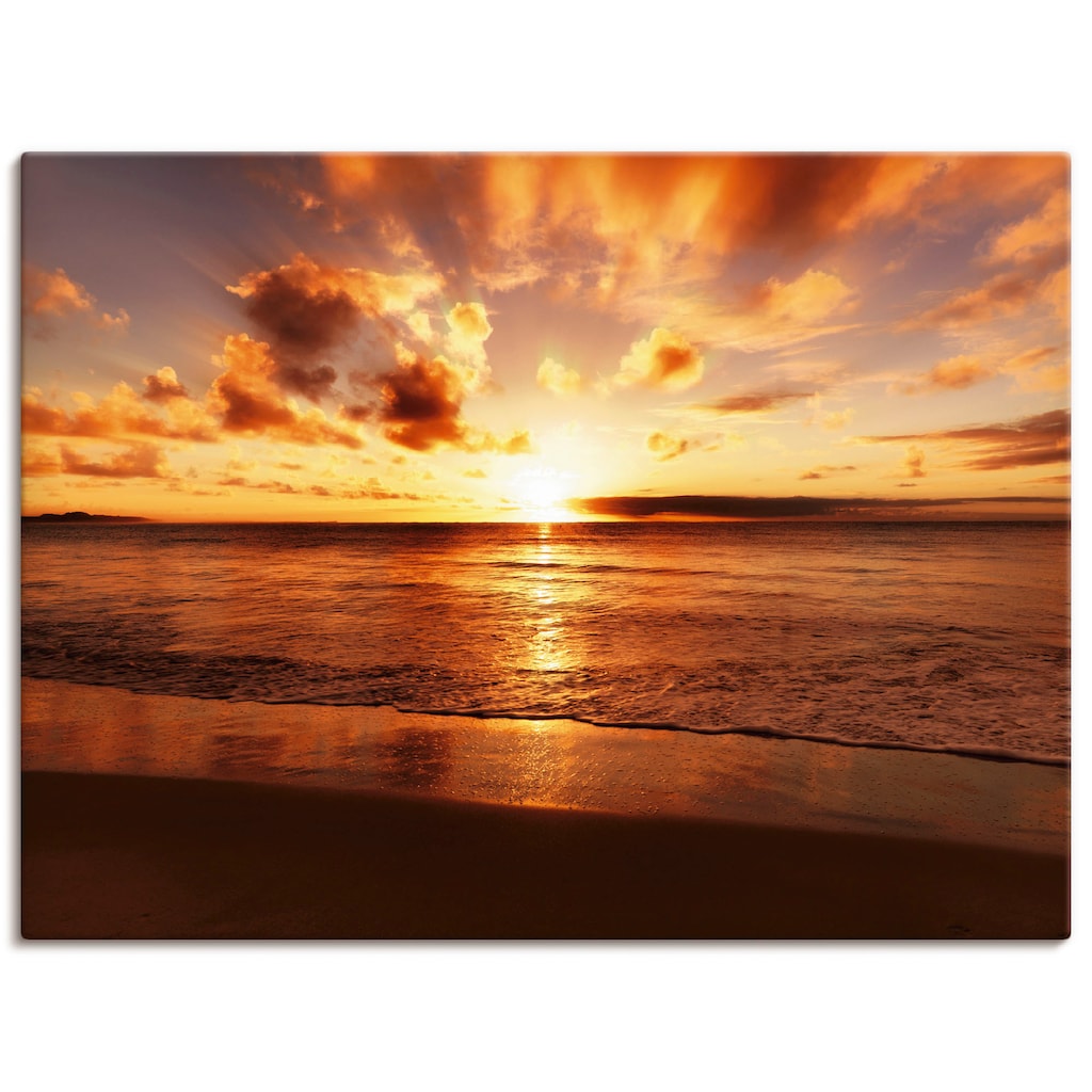 Artland Wandbild »Schöner Sonnenuntergang Strand«, Gewässer, (1 St.)