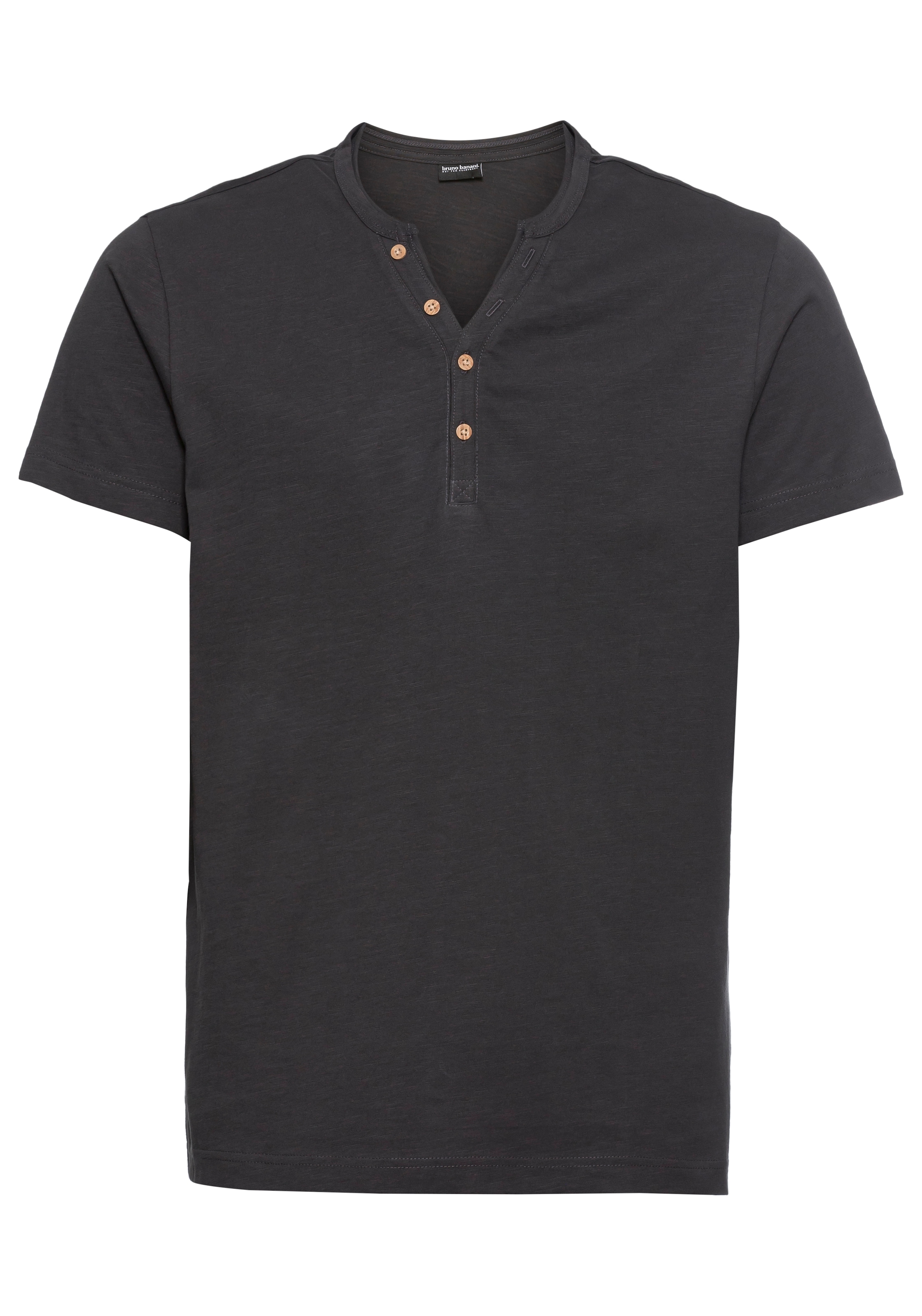 Bruno Banani T-Shirt, Mit geknöpften V-Ausschnitt