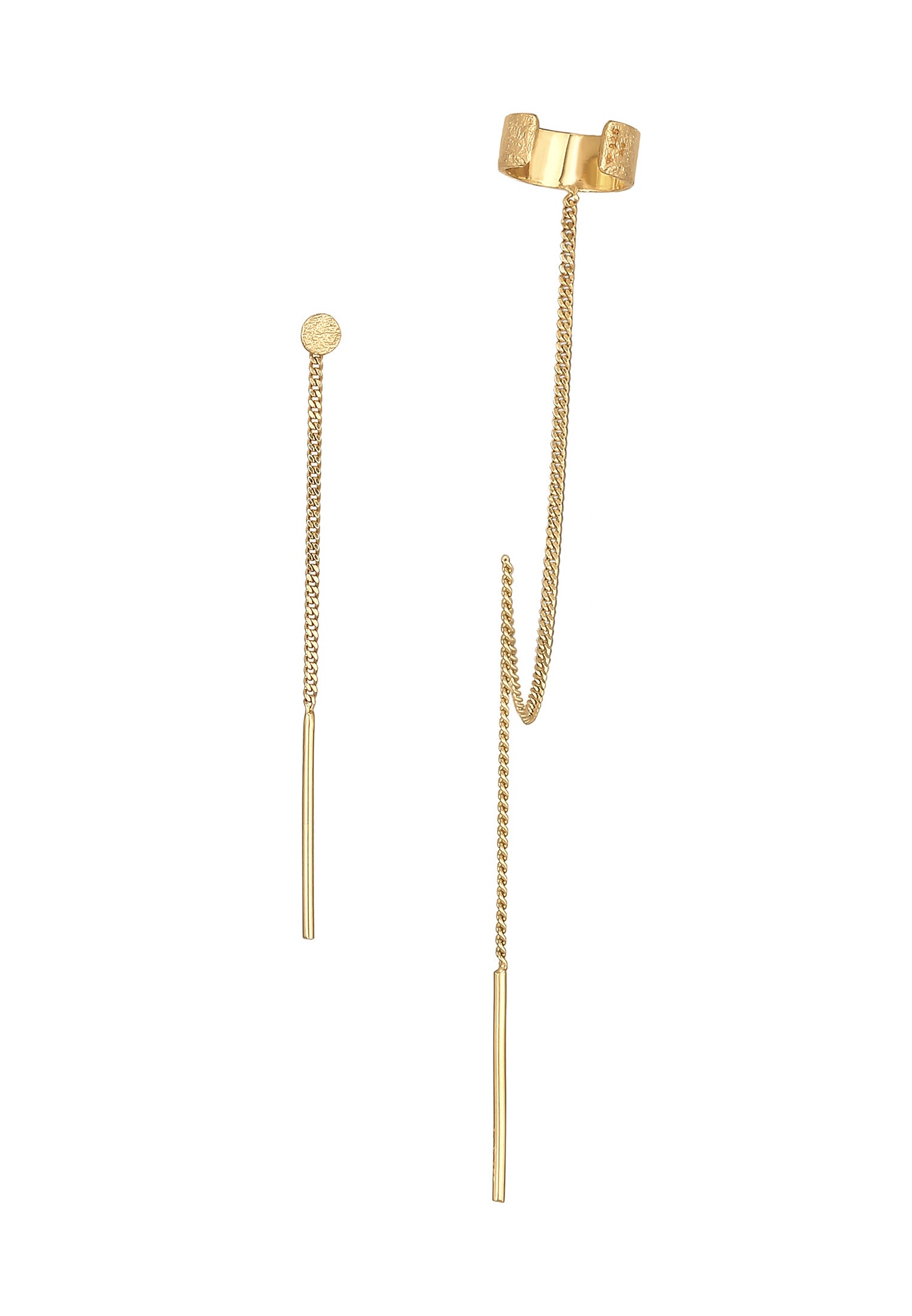 Elli Paar Ohrhänger »Ohrringe Set Earcuff Durchzieher Gehämmert 925 Silber«