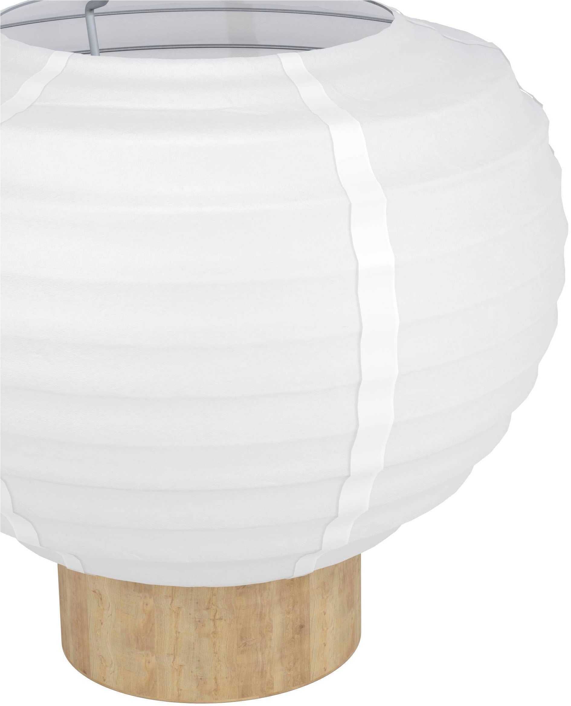 EGLO Tischleuchte »Summerhill Nachttischlampe, 1fach, Japan-Stil, Holz, Papier, Weiß, E27« E27 1 Stk. Tischleuchte - H20 x Ø22,5 cm - braun - 1X40W exkl.