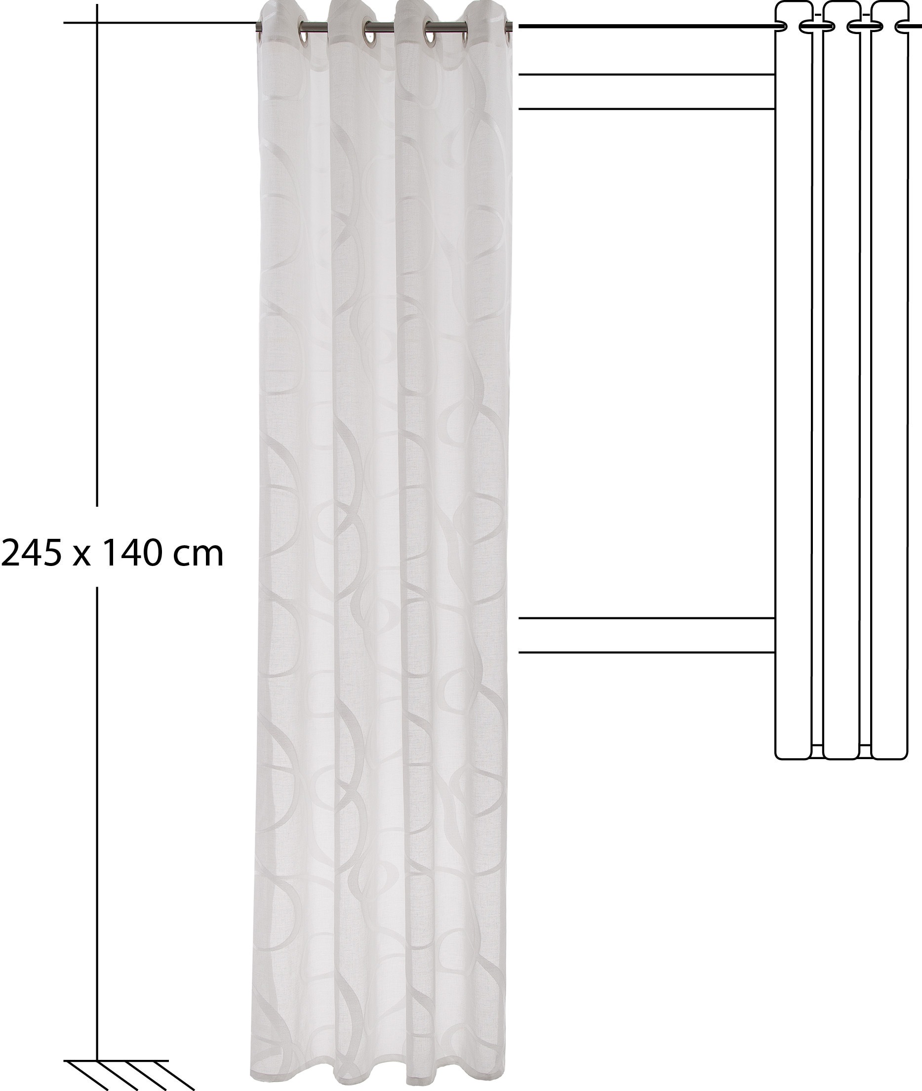 HOMING Gardine »Seth« Ösen 1 Stk. tlg. Fertigschal