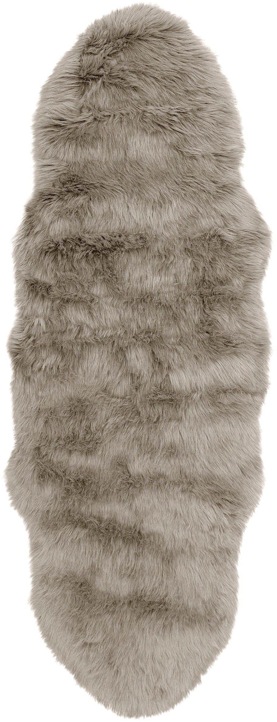 My Home Hochflor-Teppich »Valeria Fellteppich kuschelig« fellförmig 60 mm Höhe Kunstfell, Fellform, weiche Teppiche, Schlafzimmer, Wohnzimmer in braun