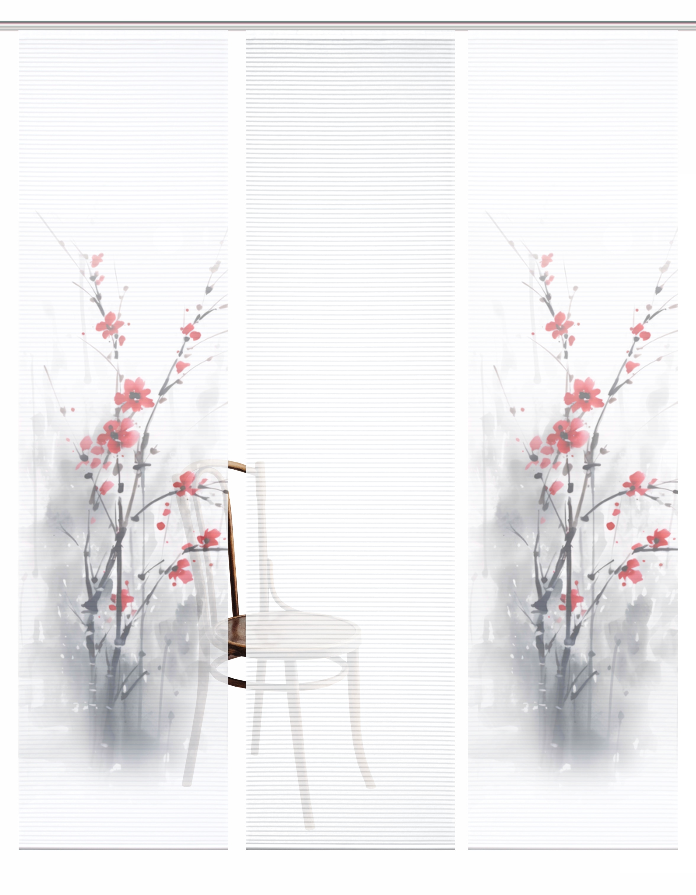 HOME in green Schiebegardine »BELMIRA« Paneelwagen 3 Stk. tlg. SET DIGITALDRUCK,BAMBUSOPTIK RECYCELT