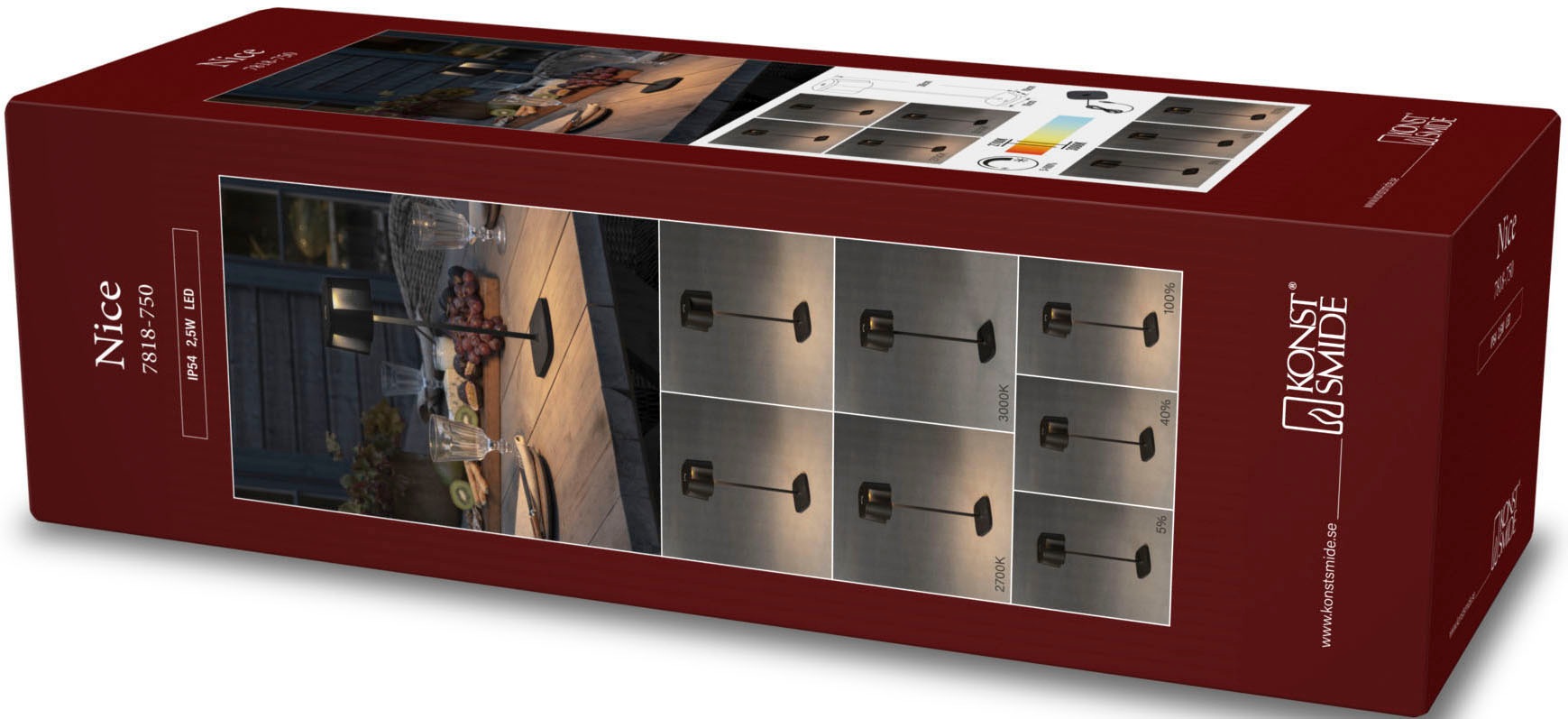 KONSTSMIDE LED Tischleuchte »Nice« LED-Modul 2 Stk. Warmweiß Nice LED USB-Tischleuchte, Farbtemperatur, dimmba