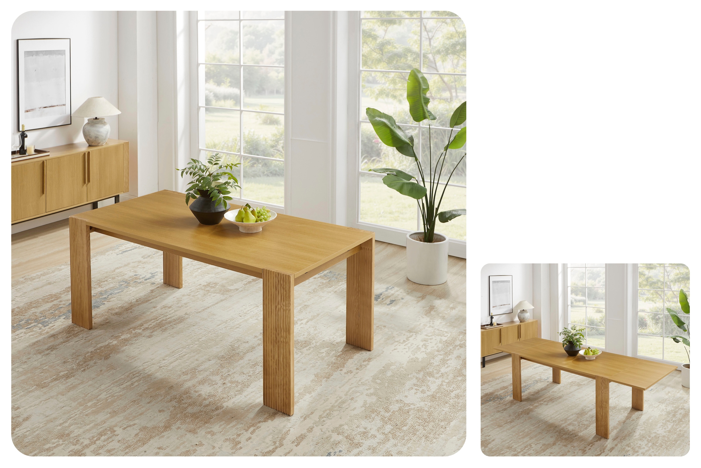 OTTO home Esstisch »Peregrin, verlängerbar von 180 - 270 cm« Melaminoberfläche, robustes Eschenholzgestell, Verlängerungsfunktion