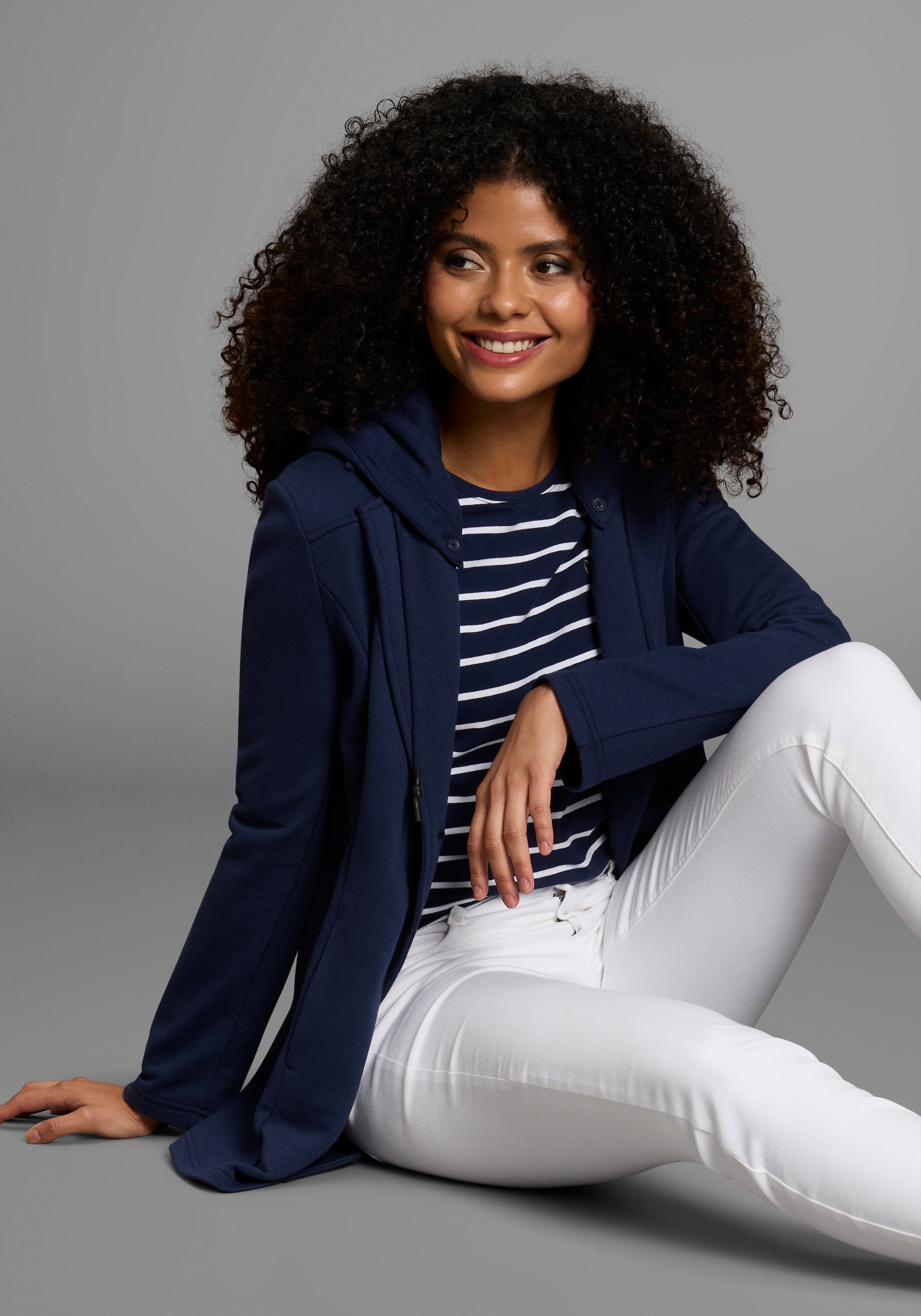 KangaROOS Sweatblazer mit abknöpfbarer Kapuze