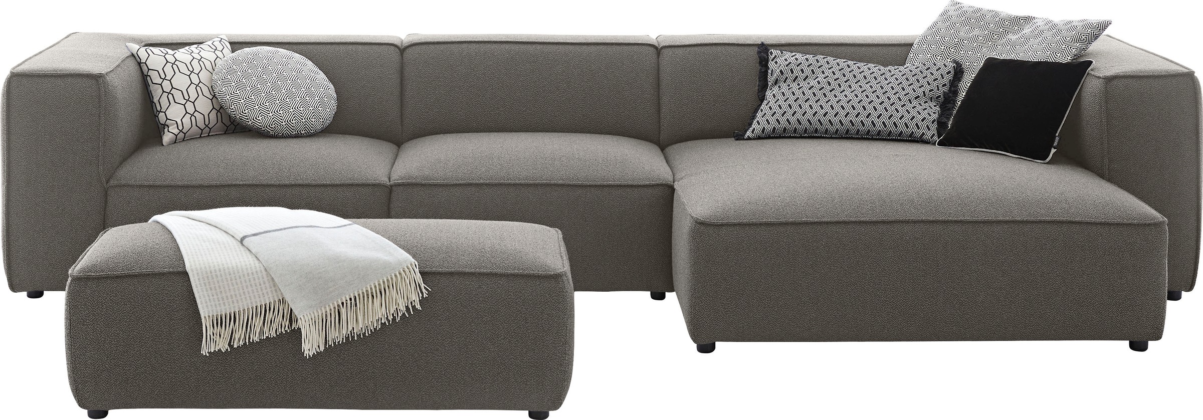 W.SCHILLIG Ecksofa »around-the-block«, mit eleganter Biese, mit Federkern, Breite 341 cm