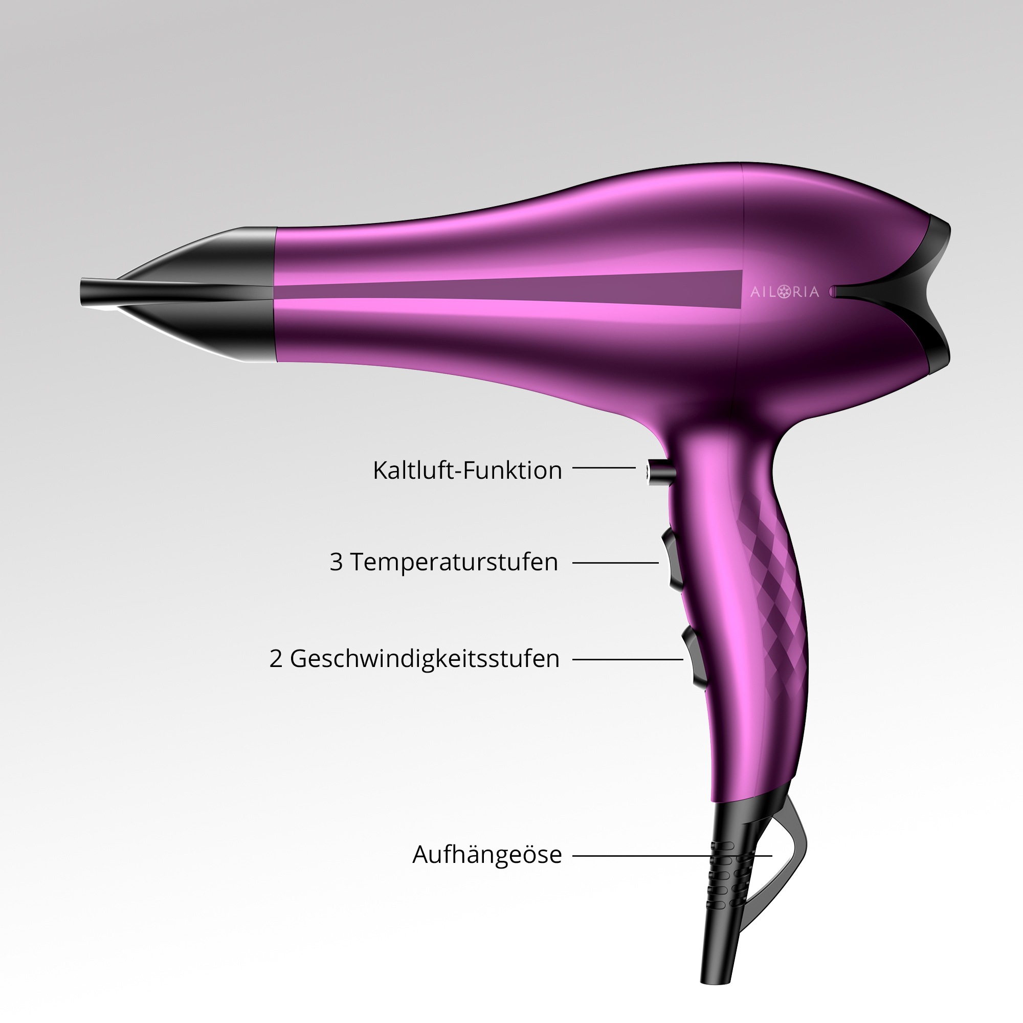 AILORIA Haartrockner »Haartrockner mit AC-Motor 2400 W ANIME«