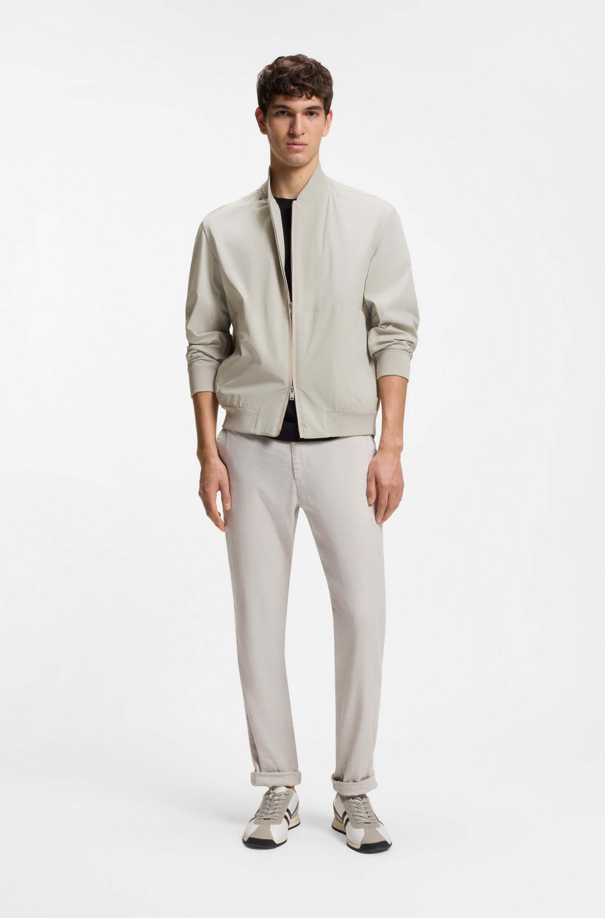 BOSS ORANGE Blouson »Osruf« Rippbündchen, Regular Fit, 2-wege-Reißverschluss