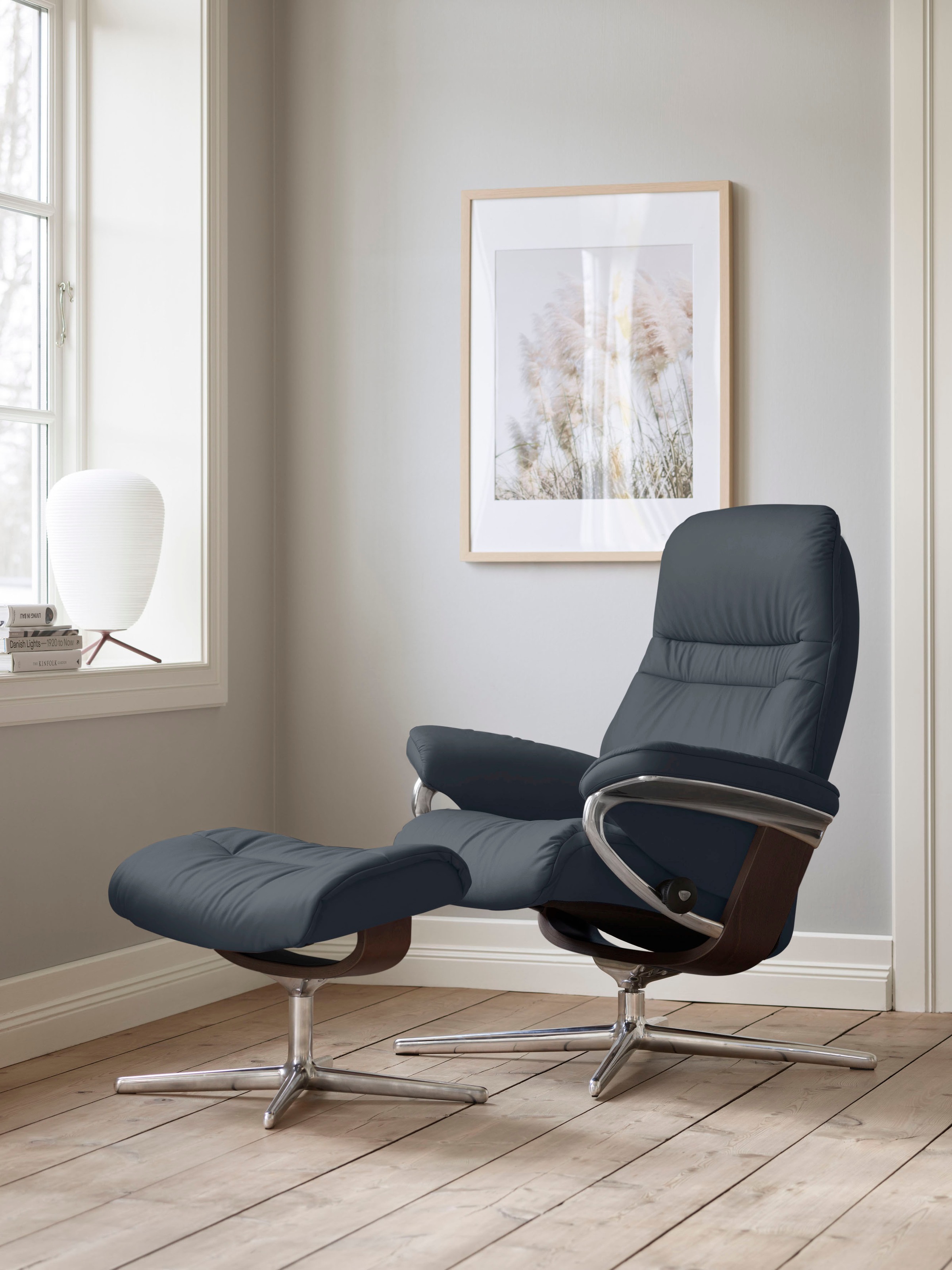 Stressless® Fußhocker »Sunrise« mit Cross Base, Größe S, M & L, Holzakzent Braun