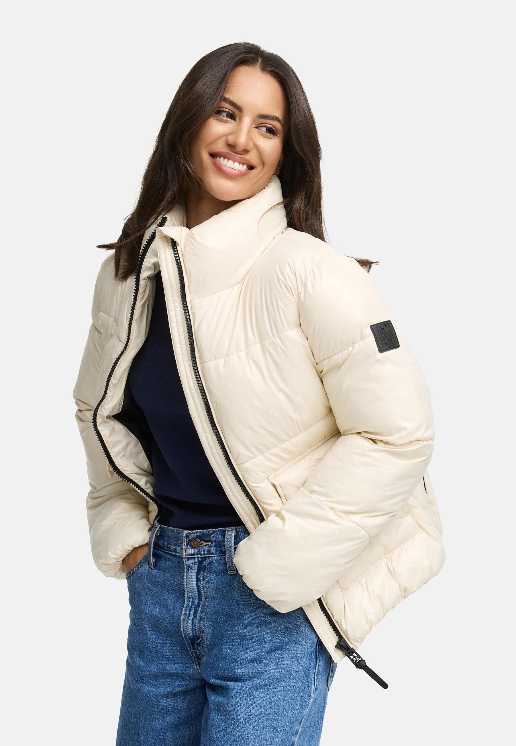 Navahoo Kurzjacke »Kurzjacke Eispracht 14« ohne Kapuze Kurze gesteppte Damen Winterjacke