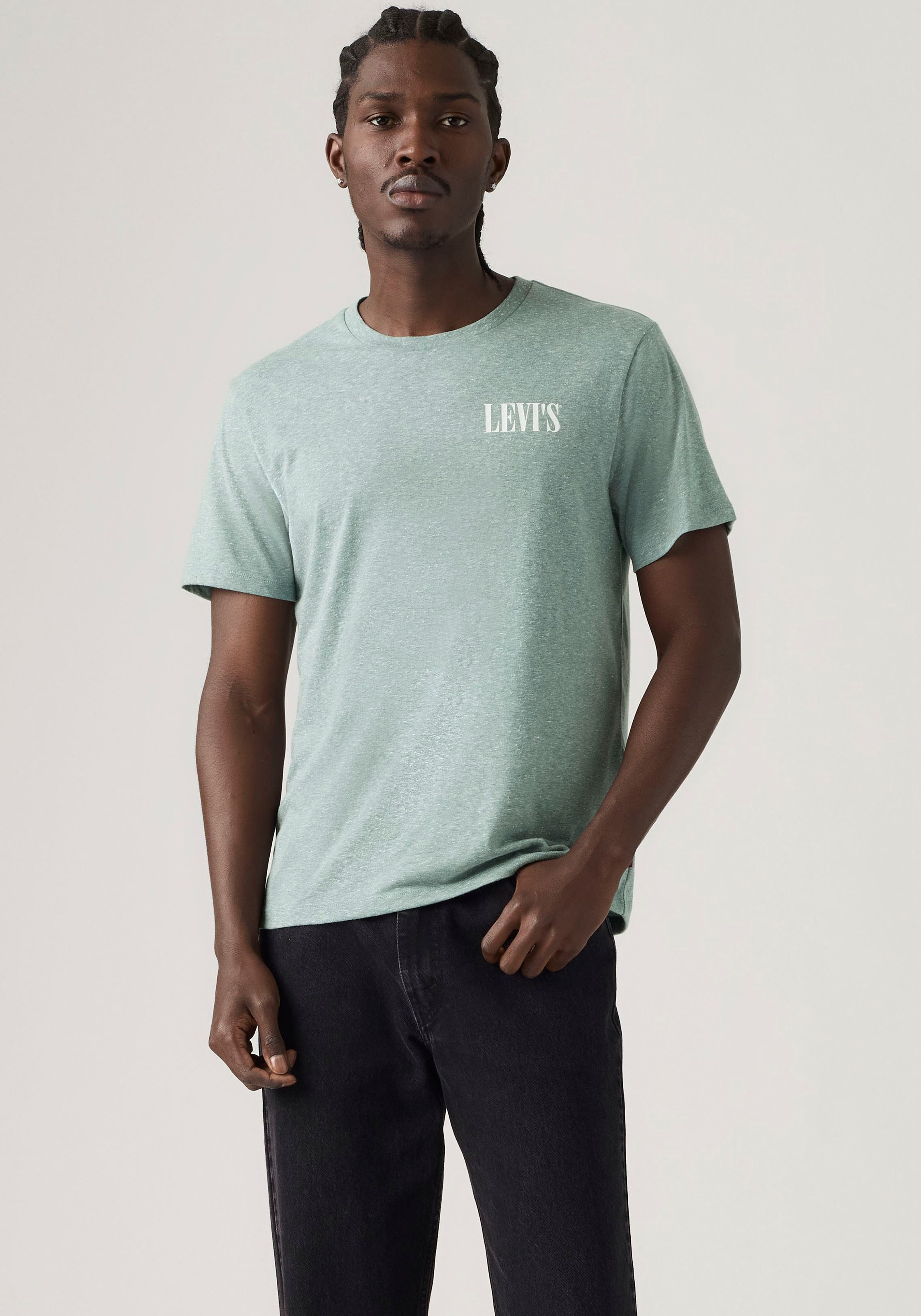 Levi's® T-Shirt »GRAPHIC CREWNECK TEE« Melierter Feinstrick, pflegeleichter Materialmix