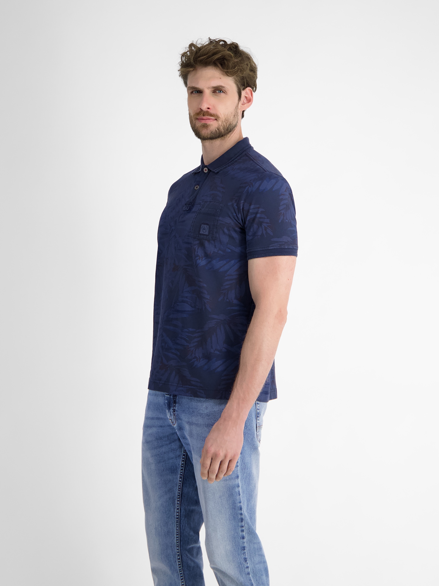 LERROS Poloshirt »LERROS Herren Poloshirt, floral bedruckt«