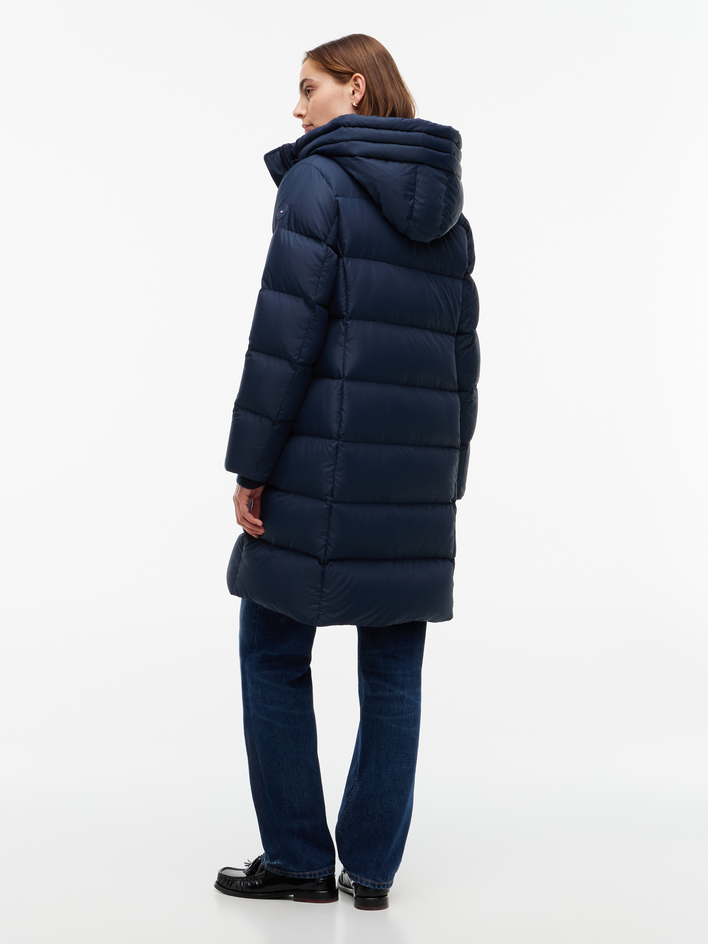 Tommy Hilfiger Steppmantel »TH TAPE DOWN COAT W/HOOD« Kunstfaser, Kapuze
