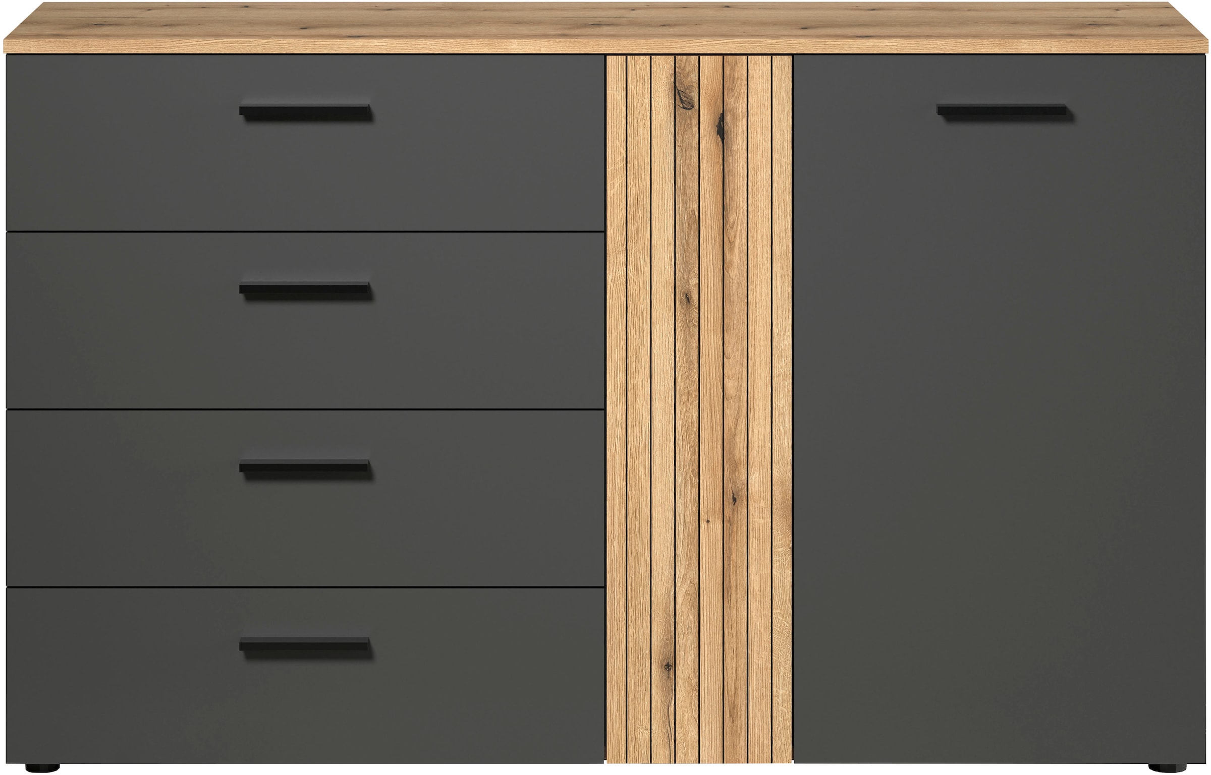 Home affaire Kommode »Estepona« 1 Stk. tlg. Sideboard mit voll ausziehbaren Schubladen - (B/T/H) 139/38/86 cm
