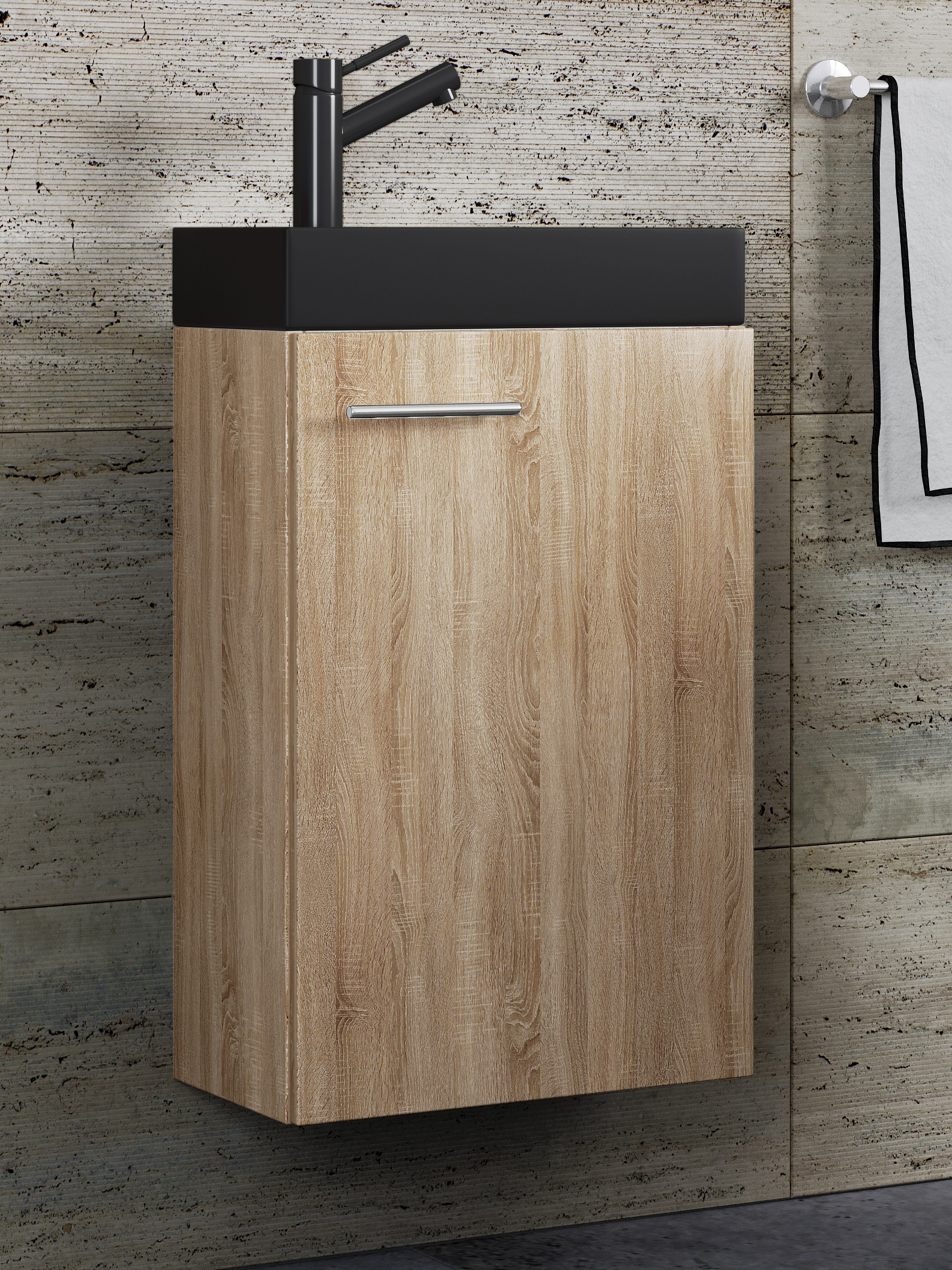 VCM Waschbeckenunterschrank »VCM 2-tlg Set | Waschplatz für Gäste WC | Gästebad | Waschtisch | Badezimmer Set ¿ Slito-BL«, (2 St.)