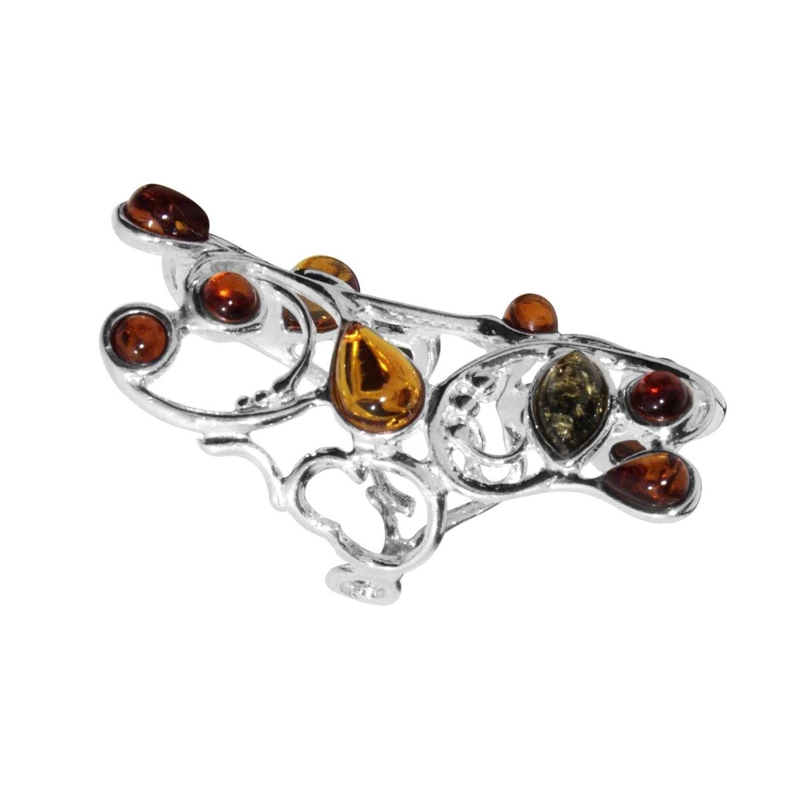 OSTSEE-SCHMUCK Fingerring »- Börke - Silber 925/000 - Bernstein«