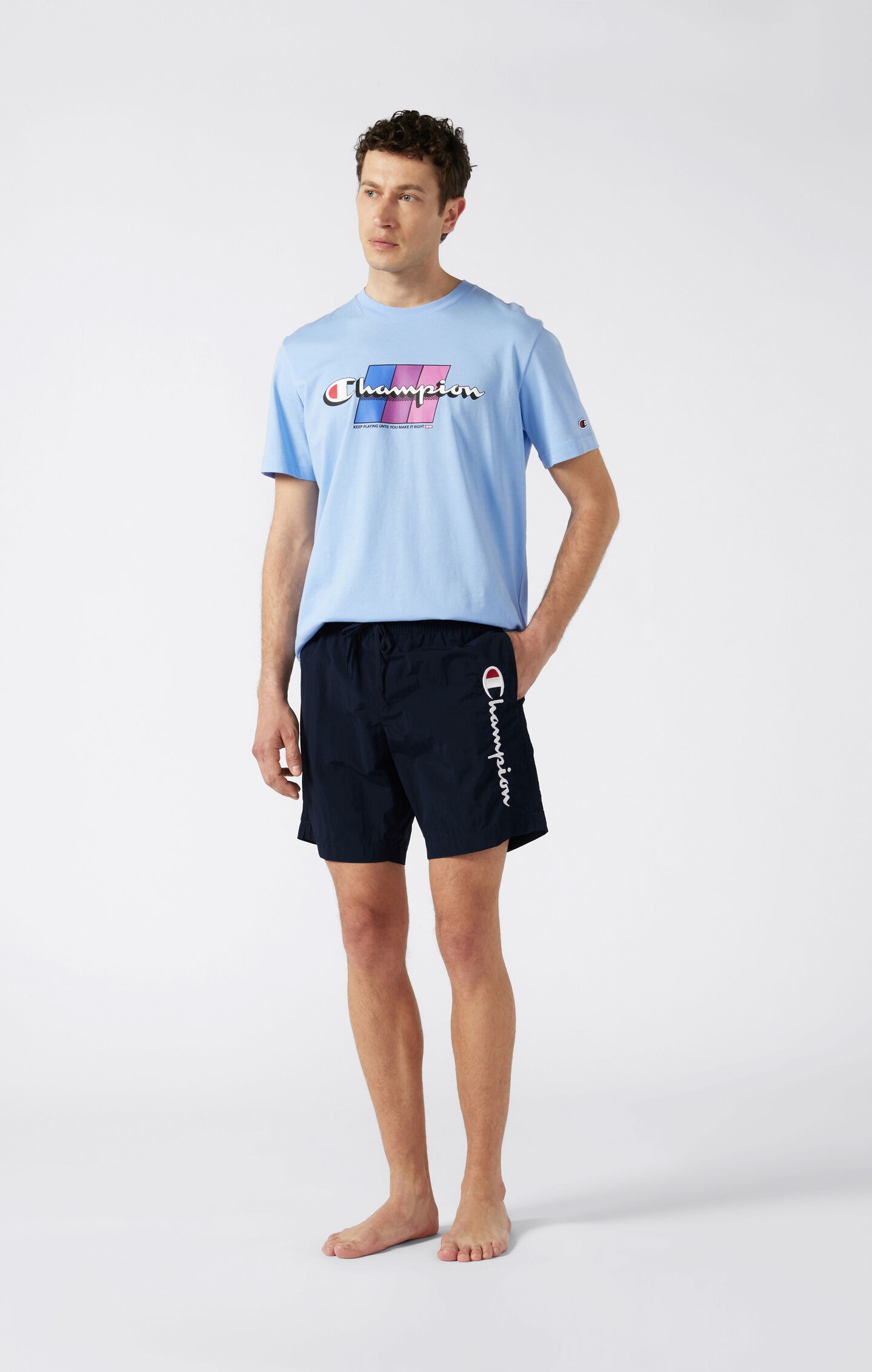 Champion Badeshorts »Icons Beachshort Long« für sportliche Aktivitäten, leichtes Polyamid, Polyester-Einsatz