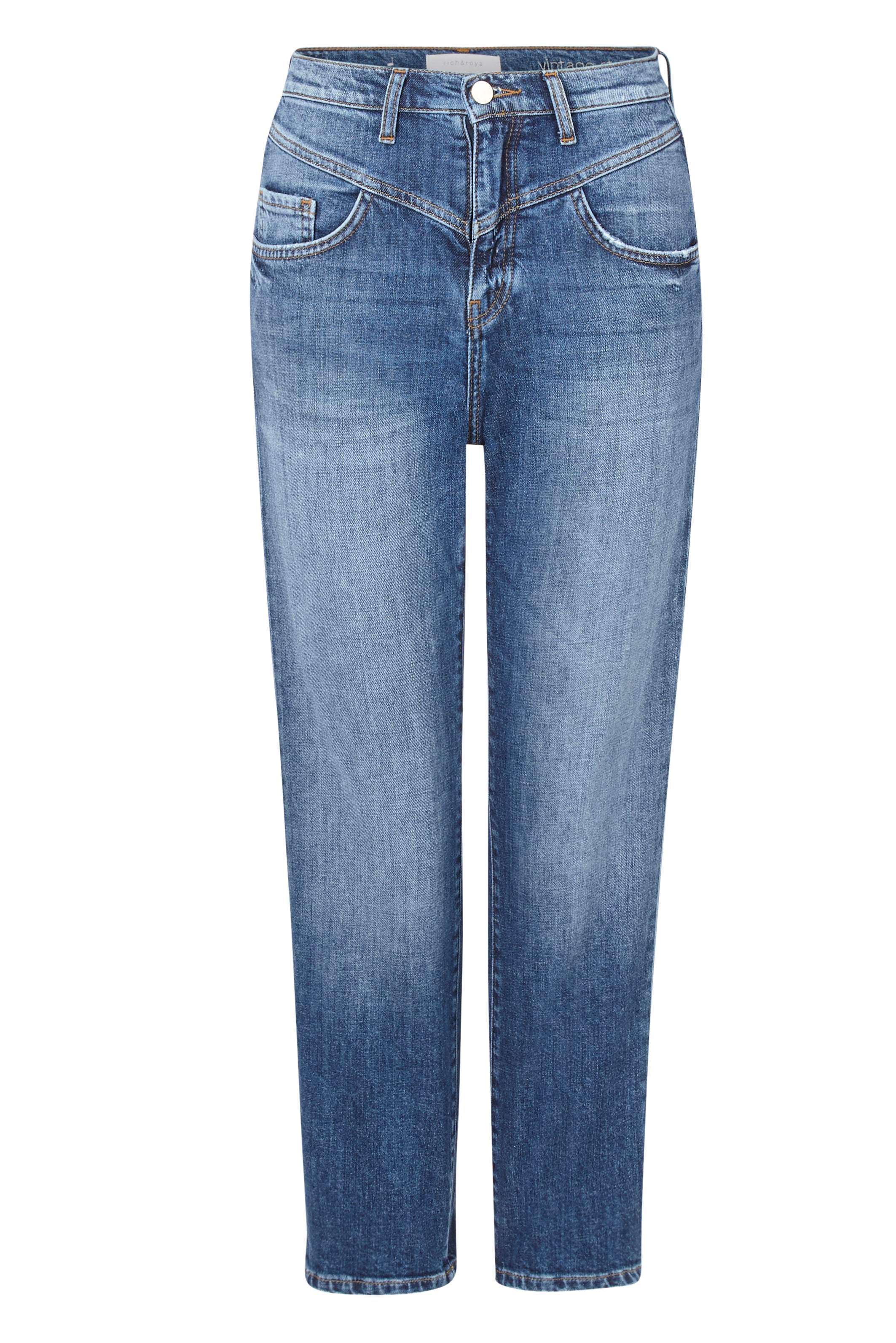 Boyfriend-Jeans, mit V-Yoke vorne