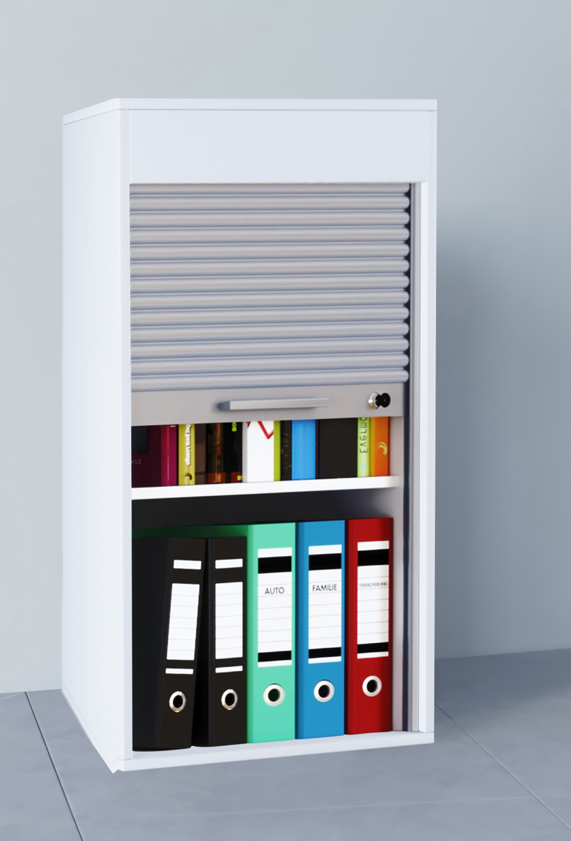 VCM Aktenschrank »Holz Büroschrank Aktenschrank Rollladen Aktos L«, (1 St., VCM Aktos)