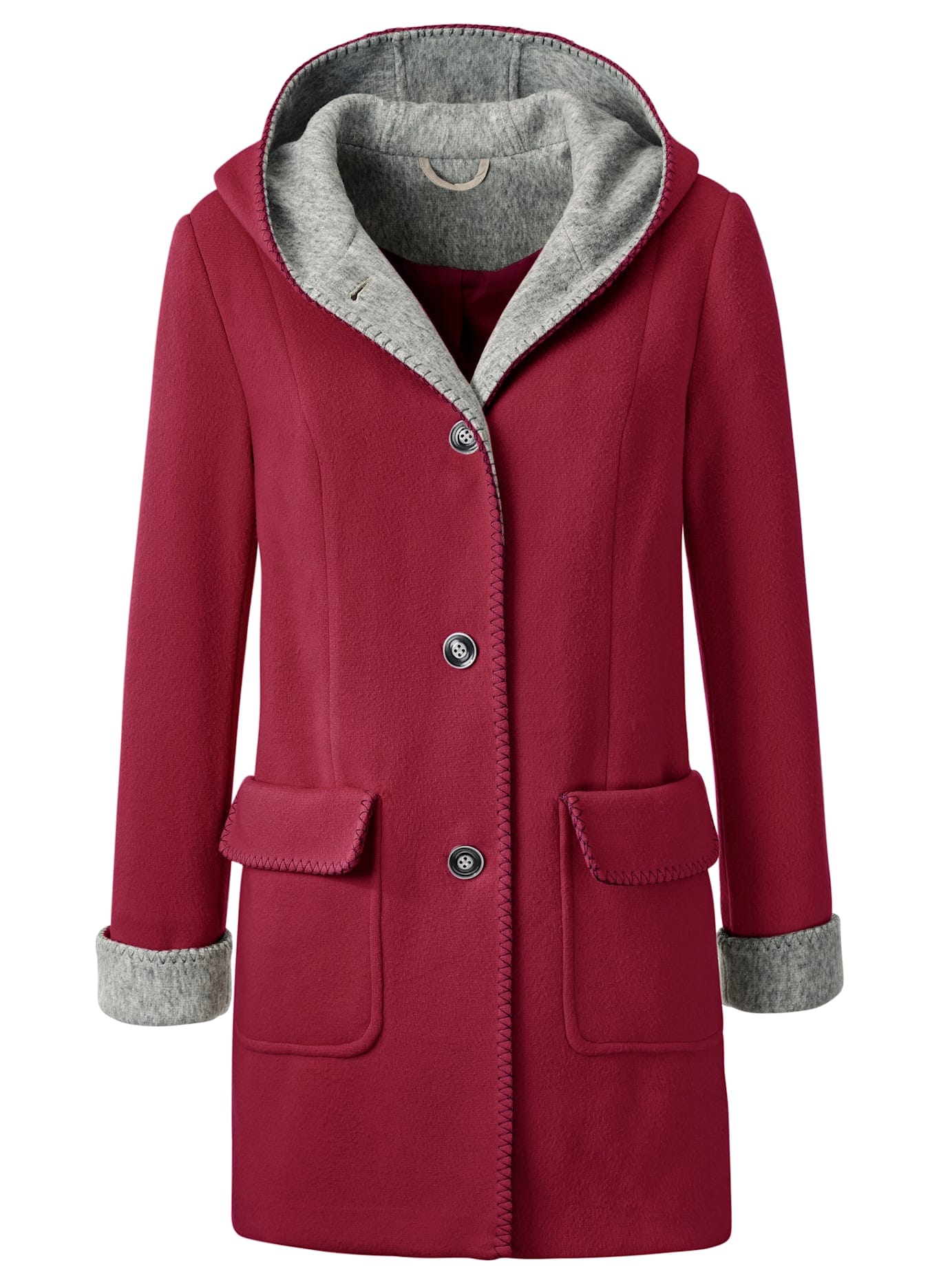 Casual Looks Damen Anorak mit Kapuze in rot, Größe 20