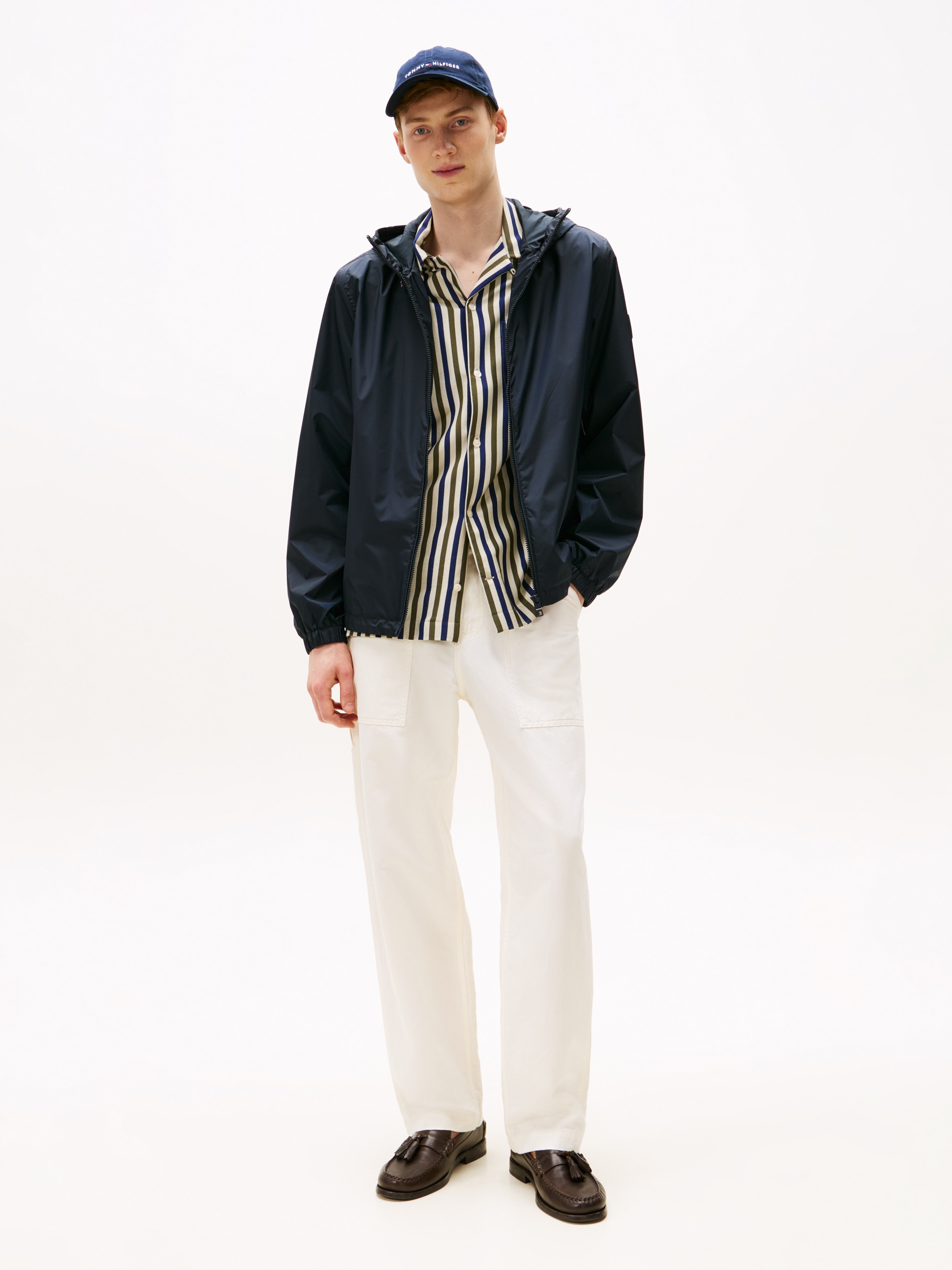 Tommy Hilfiger Blouson »RWB HOODED JACKET«, mit Kapuze, elastische Bündchen, wasserabweisend