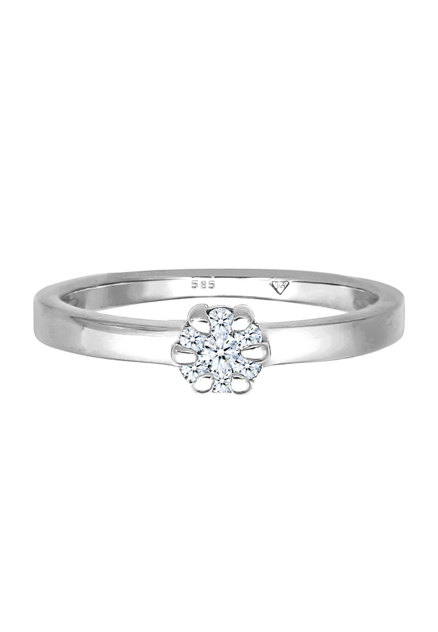 Elli DIAMONDS Verlobungsring »Ring Diamant Weiß Brillantschliff (0.12 ct) 585 Weißgold«