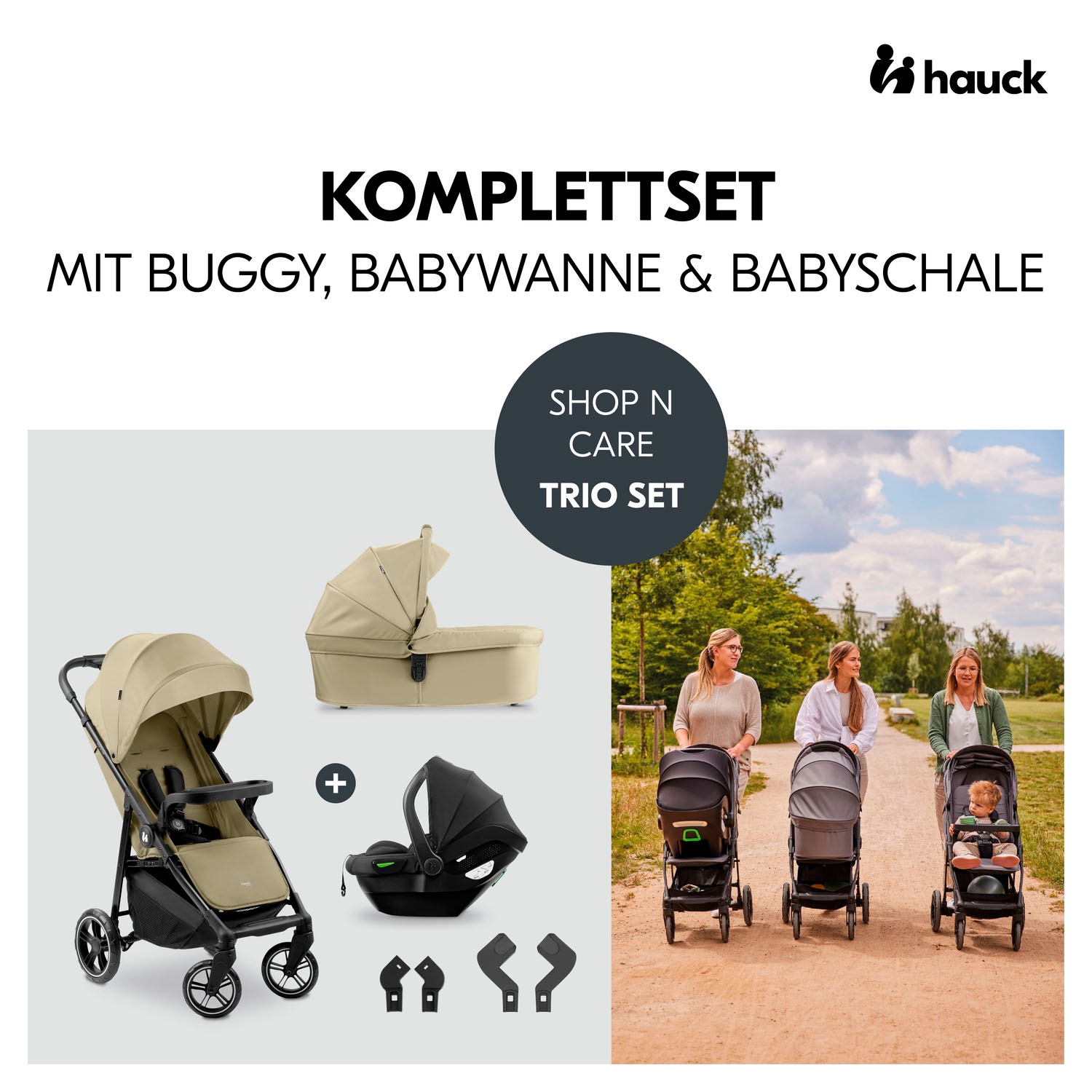 Hauck Kinder-Buggy »Shop N Care Trio Set«, inkl. Babyschale, Babywanne und Adapter