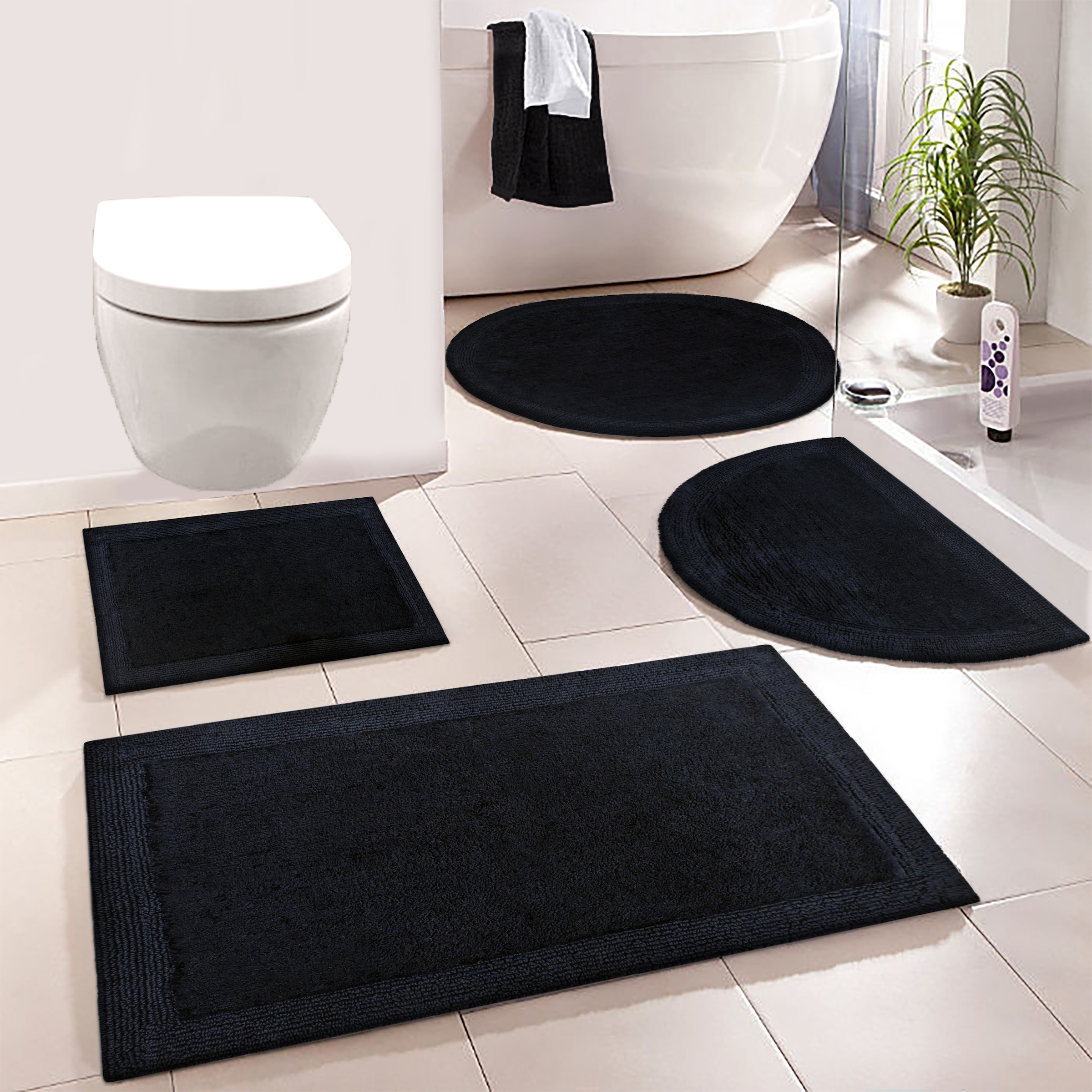 my home Badematte »Kapra, Badvorleger, Badezimmer Teppich«, beidseitig nutzbar-fußbodenheizungsgeeignet-strapazierfähig, mit Bordüre, Badteppich, Badematte