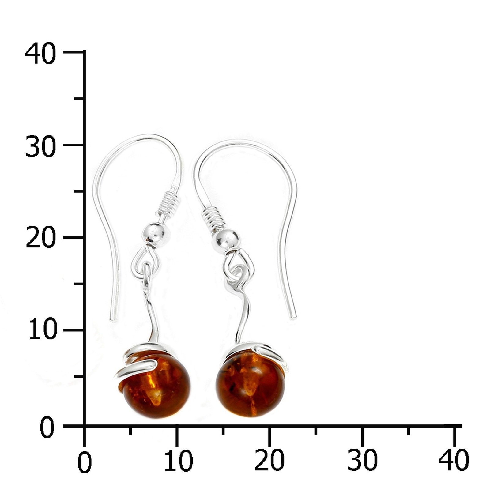 OSTSEE-SCHMUCK Paar Ohrhänger »- Kugel 7 mm - Silber 925/000 - Bernstein«