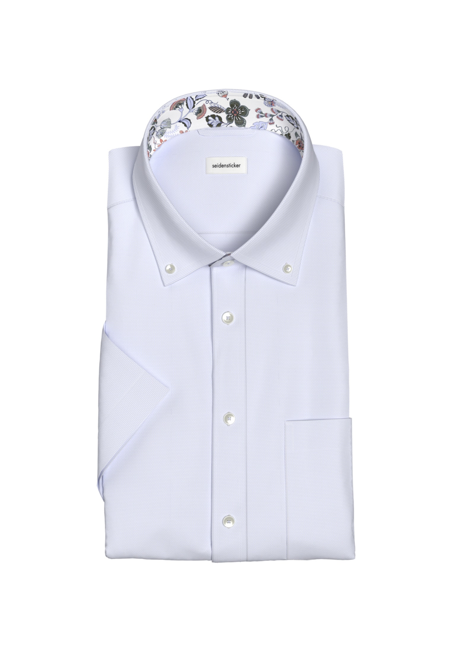 seidensticker Businesshemd »Comfort«, Comfort Kurzarm Button-Down-Kragen Struktur