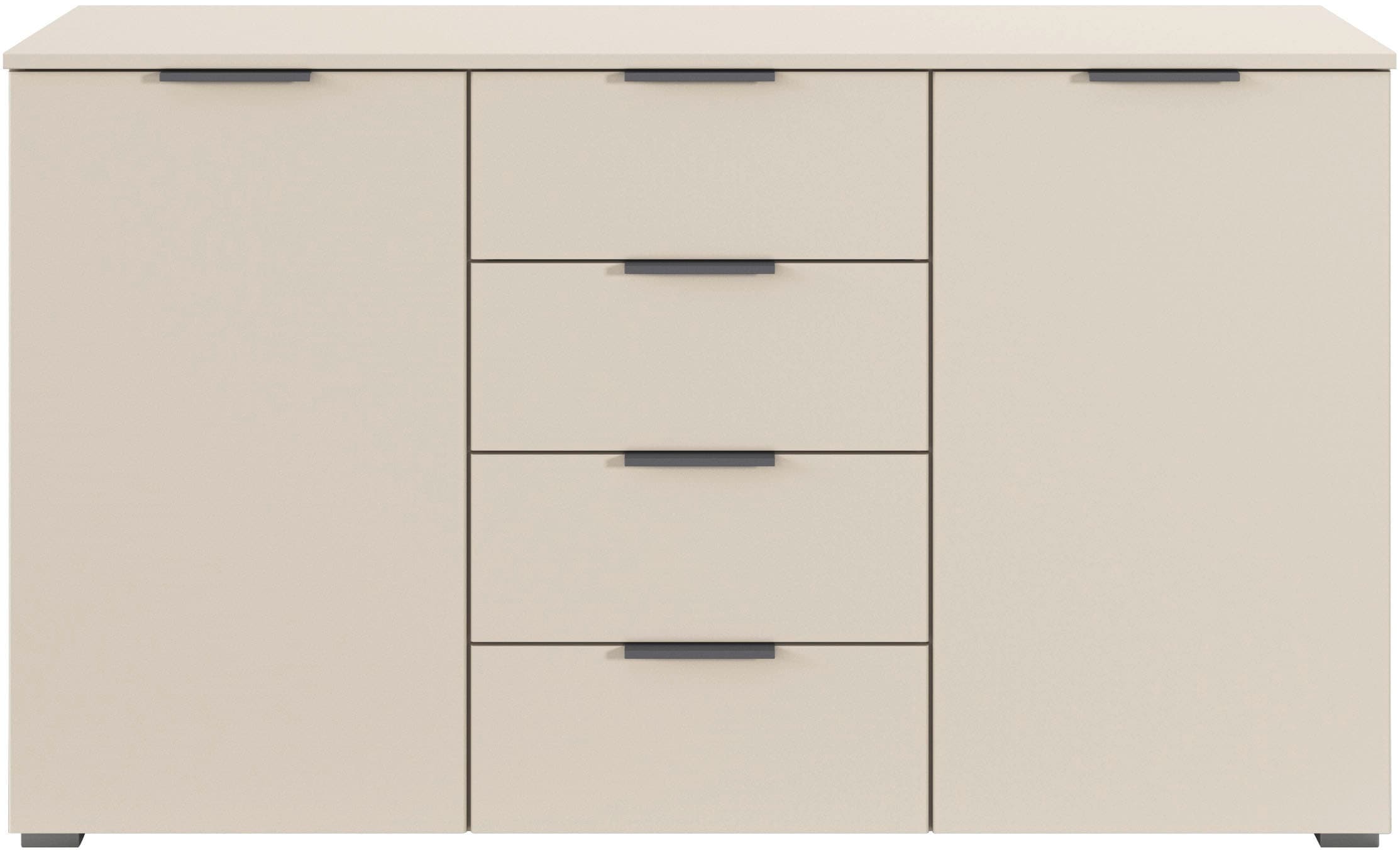 OTTO home Kombikommode »Sideboard Schubladenkommode AGORDO mit Dekor- oder Hochglanzfront« in zwei Griff-Farben, Breite 120 cm,  vier große Schubladen, mit insgesamt 4 Einlegeböden MADE IN GERMANY