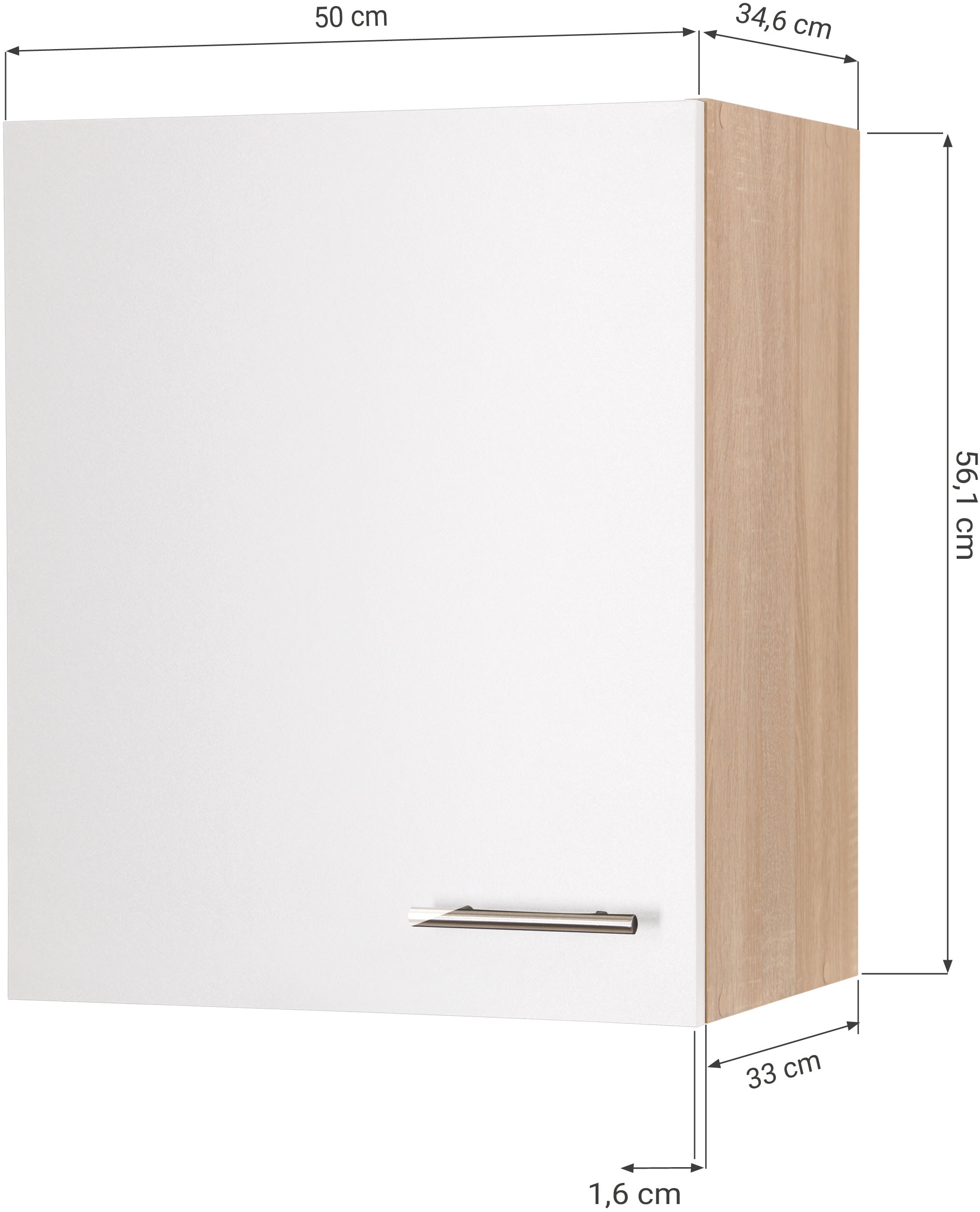 RESPEKTA Hängeschrank »Merle« Breite 50 cm, mit Soft-Close Funktion, Stangengriffe aus Metall