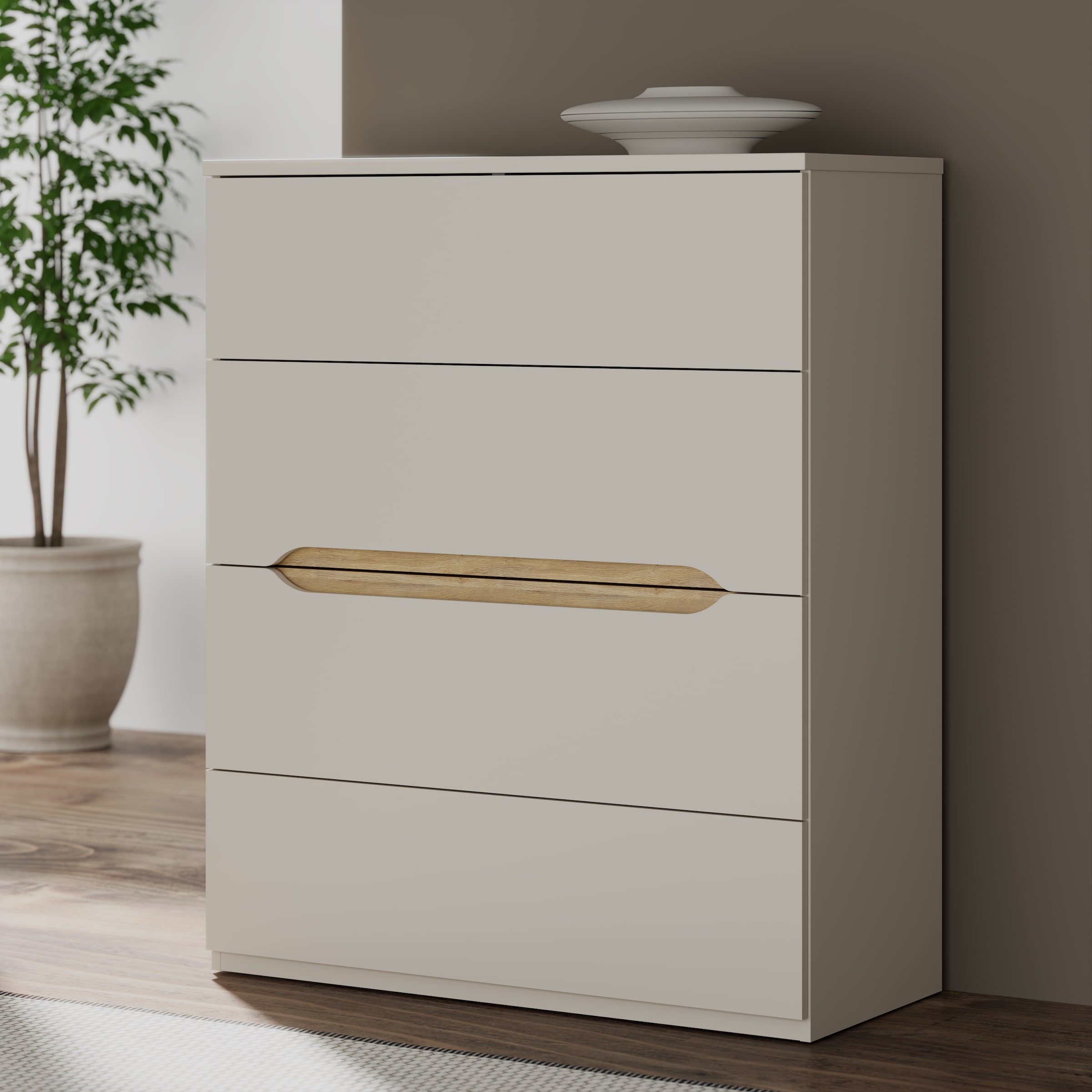 FORTE Hochkommode, B/H/T 95,1/114,7/41,5 cm Hochkommode ohne Griffe